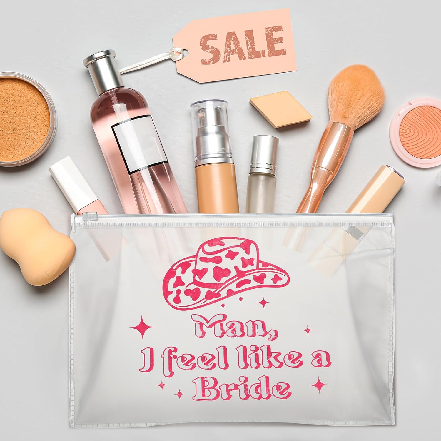 Layhit 8 Pcs Let's Go Girls Bachelorette Makeup Bags Retro Clear Disco Cowgirl Travel Toiletry Case with Zipper Arty Supplies Decorations Gifts for Women - Image 6