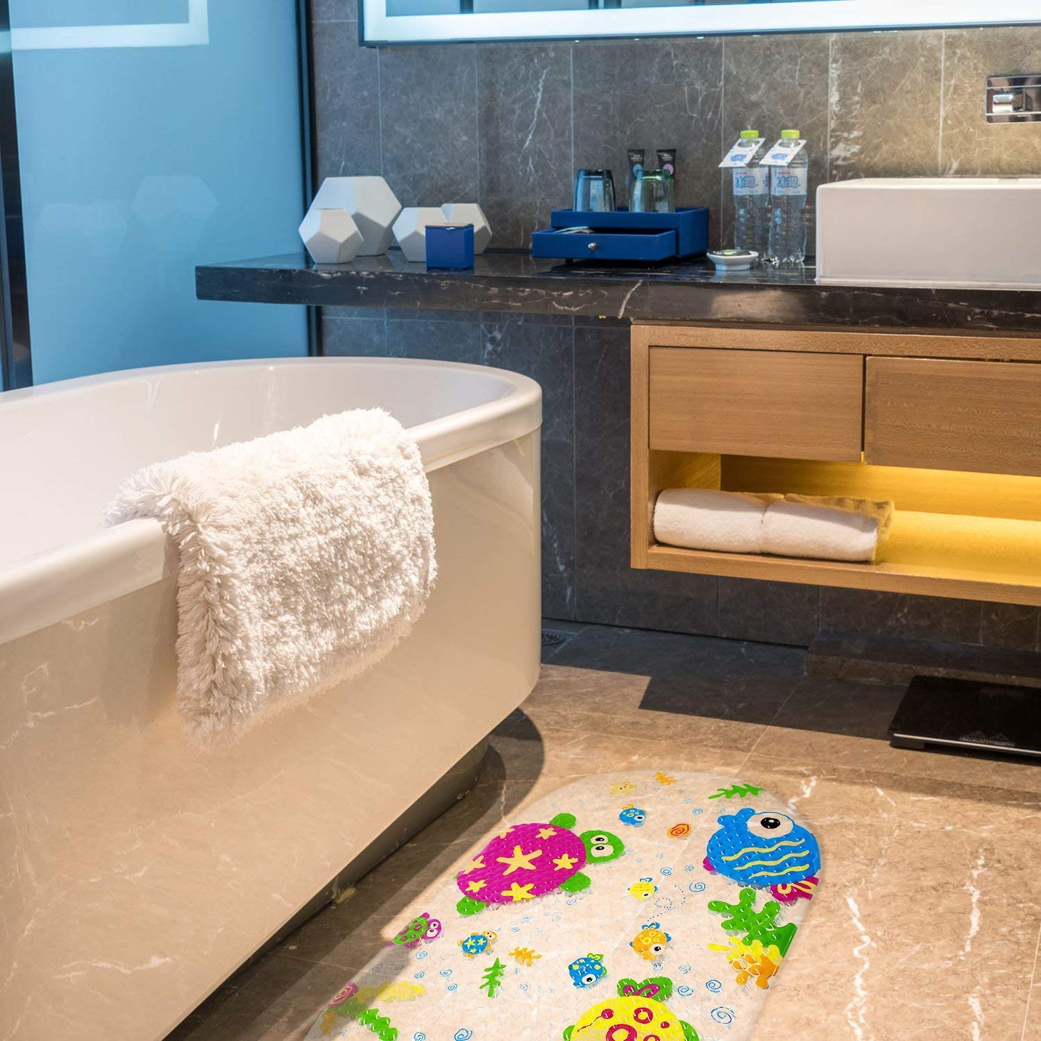 Tappetino Doccia Antiscivolo,Tappetino da Bagno dei Cartoni Animati con Ventose Tappetino per Vasca da Bagno Bambini