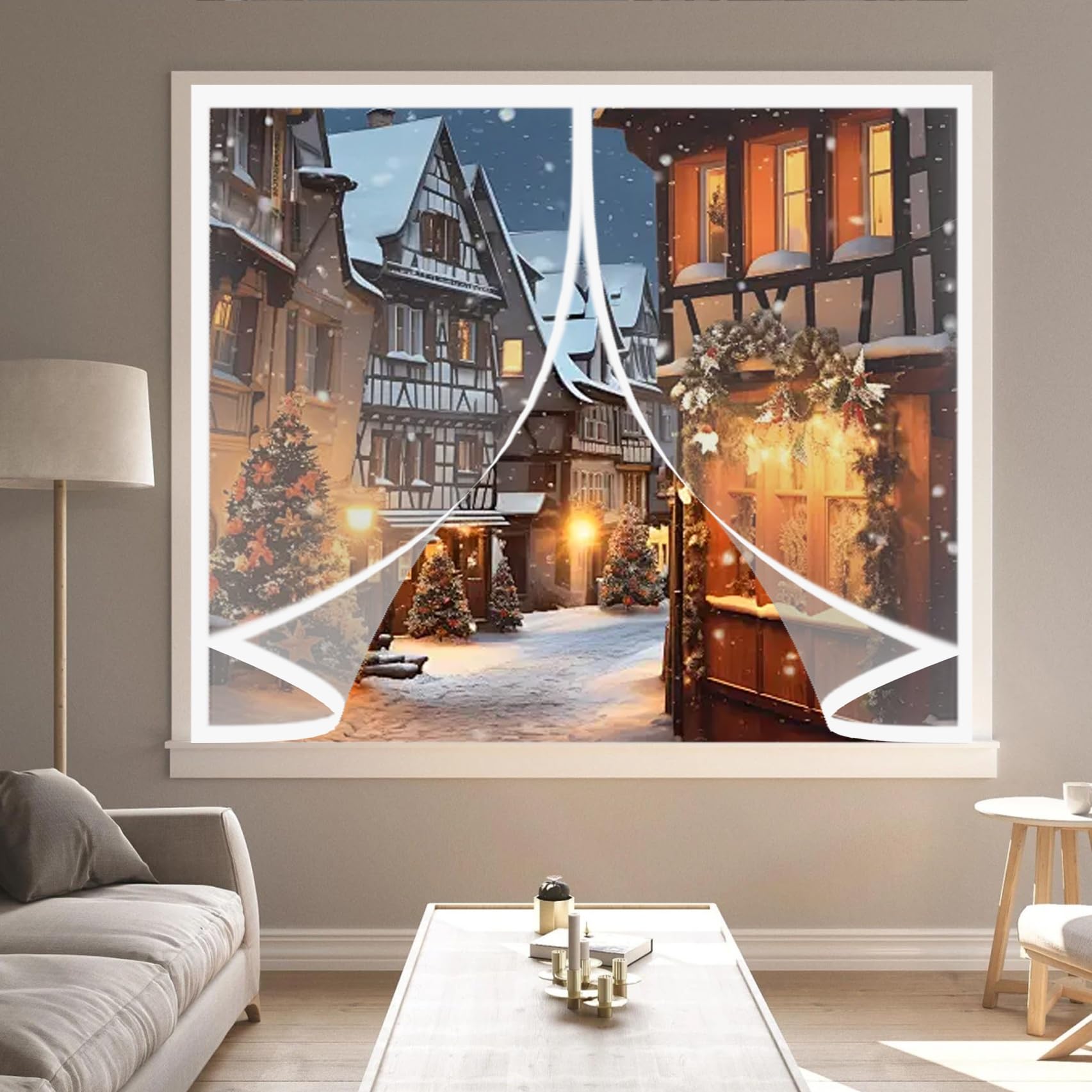 Cortina aislante magnética de 54 x 50 cm transparente para frío y viento en el balcón