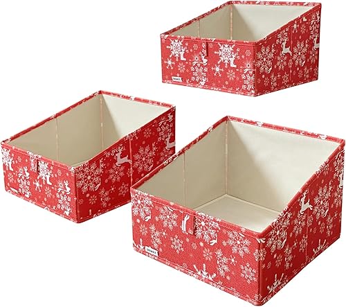 UNAMAX Paquete de 3 contenedores de almacenamiento para armario, caja de almacenamiento grande trapezoidal, cestas de tela plegables para organizar