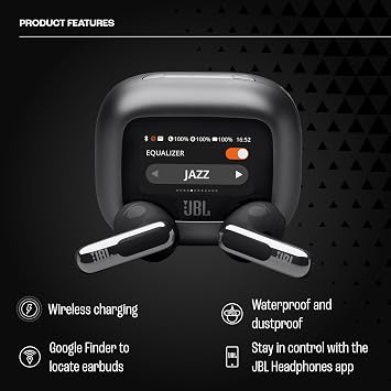 JBL Live Flex 3, Kablosuz Kulakiçi Kulaklık, Siyah