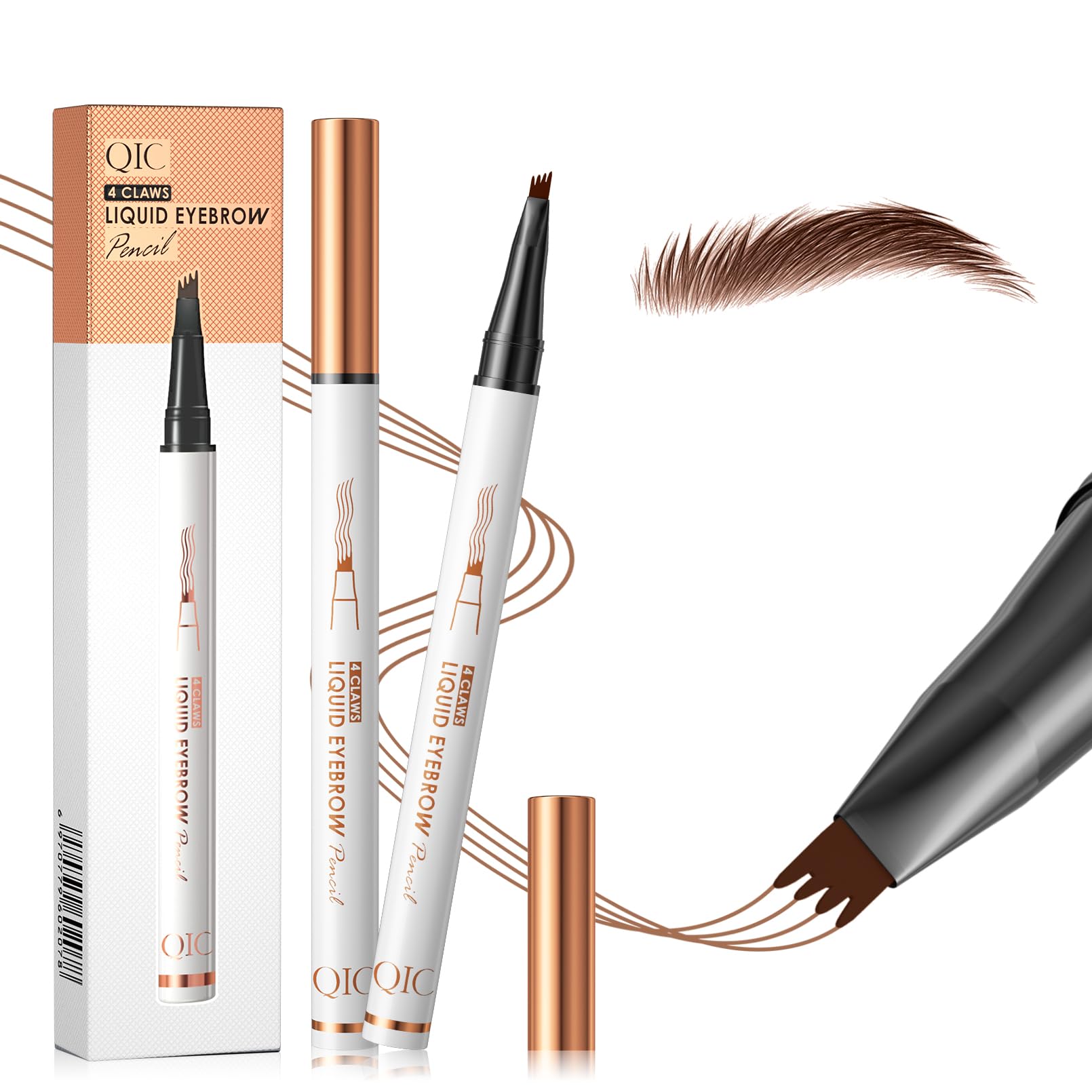 W3W Microblading Eyebrow Pencils for Women - Waterproof Eyebrow Pencil With Precise 4-Fork-Tip, Brow Pencil Create Natural Hair-Like Brows for Perfect