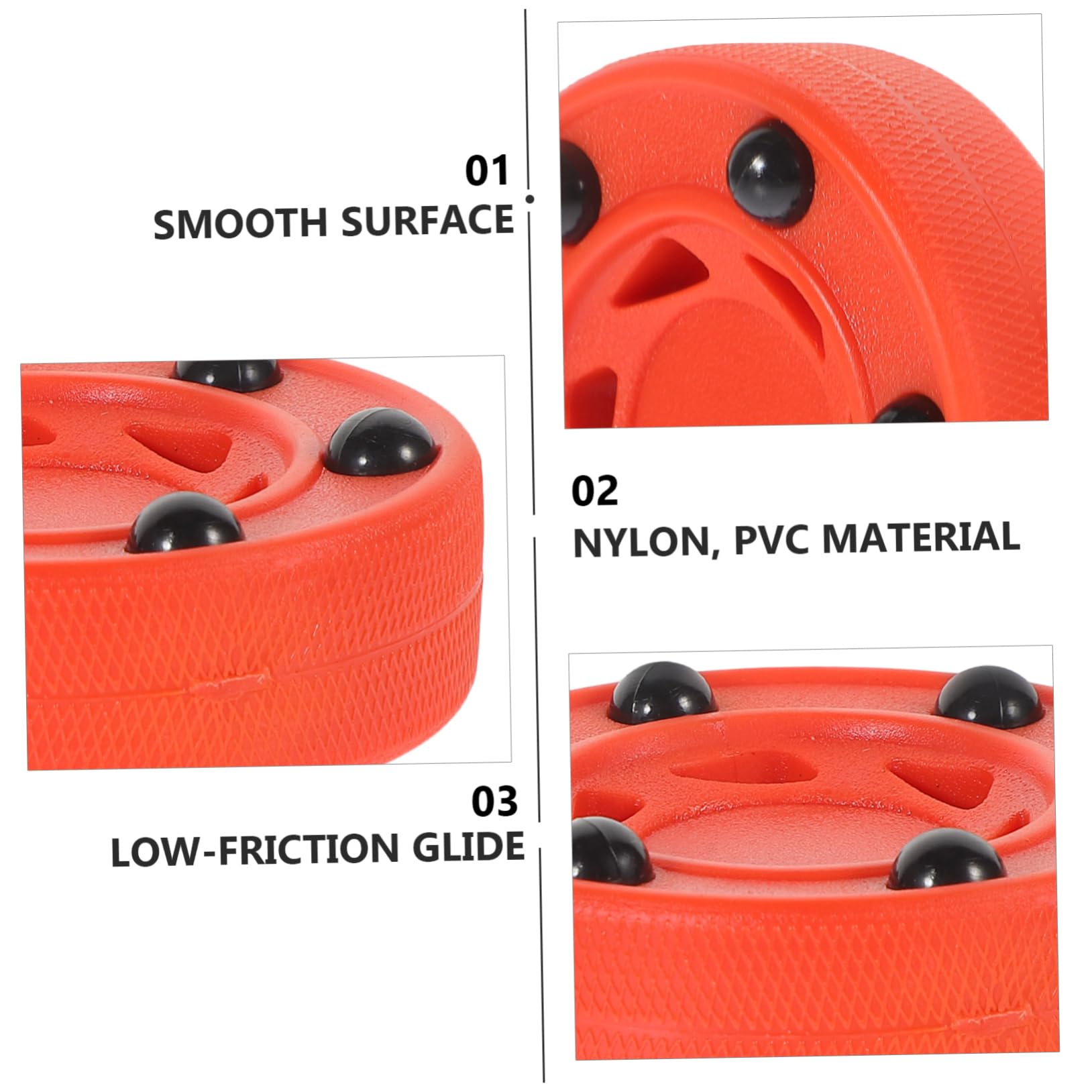 WOONEKY Rondelle de Hockey en Ligne Rouge 2 Pièces Nylon PVC