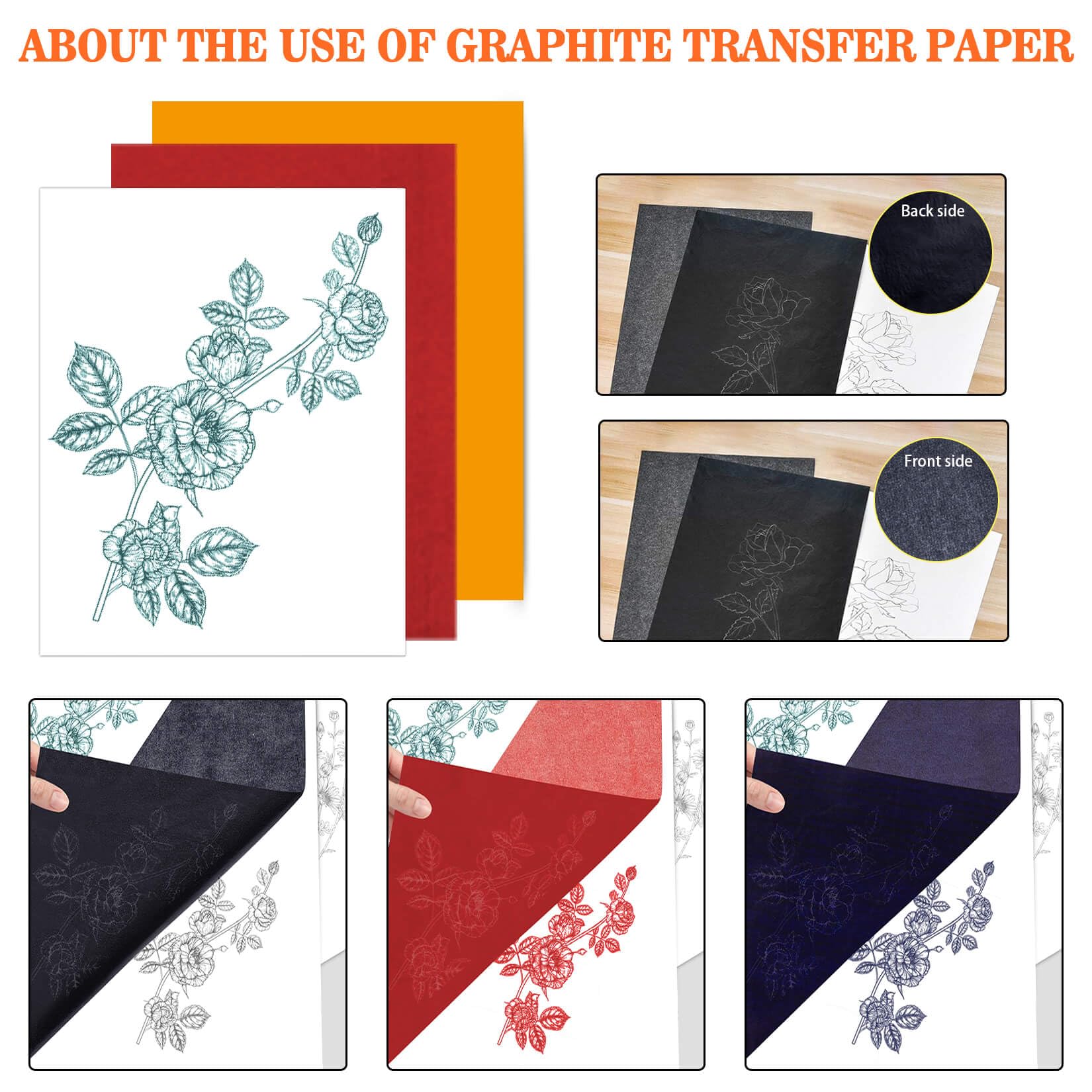 Art Tracing Supplies Psler 90PCS Graphite & 60PCS Tracing Paper - A4 ...