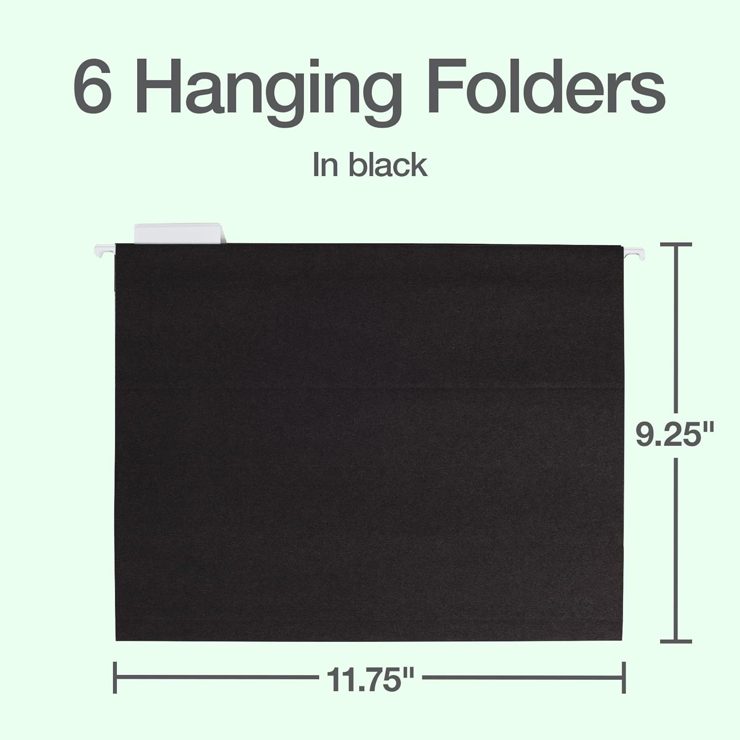 Oxford Hanging File Folders, 6 Pack, Letter Size (8.5" x 11"), Black, 1/5 Cut for 5 Tab Positions, Includes Tabs and Inserts, Hanging Files for Office and Document Organization image 2