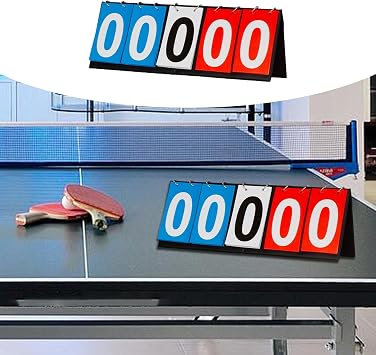 F Fityle Tabletop Flip Scoreboard 4/5/6 Digit Sports Scoreboard Multifunctional Easy to Read Score Keeper for Basketball Sports Events, 5 Digit