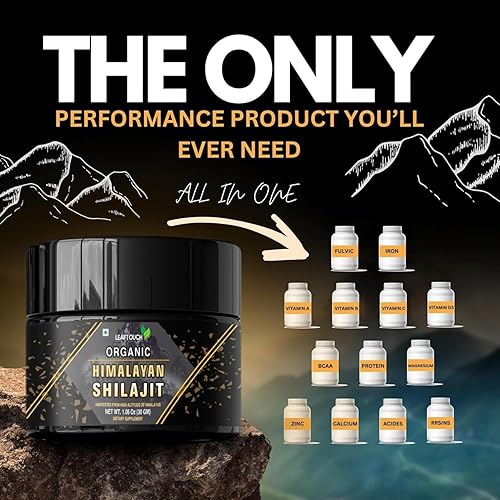 Miniatura 2 de LEAFTOUCH - Resina Shilajit orgánica del Himalaya  Máxima potencia para hombres y mujeres  75 porciones por envase  85+ oligominerales, 75% ácido