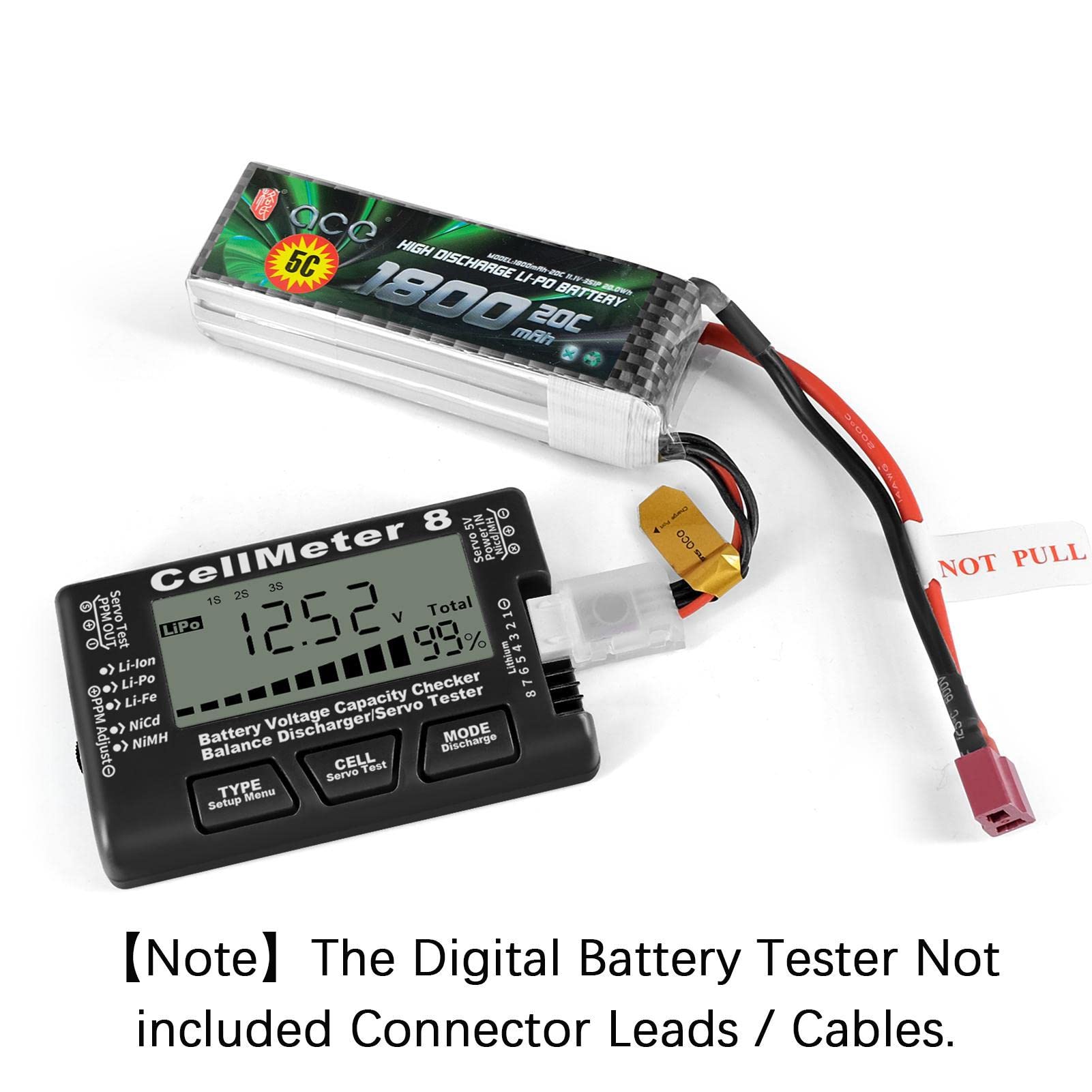 Wooloo Lipo Battery Checker – Digital Capacity Tester For LiPo, Li-ion, NiCd & NiMH Batteries, Portable 3.5 X 2.3 Inch, Black/Blue