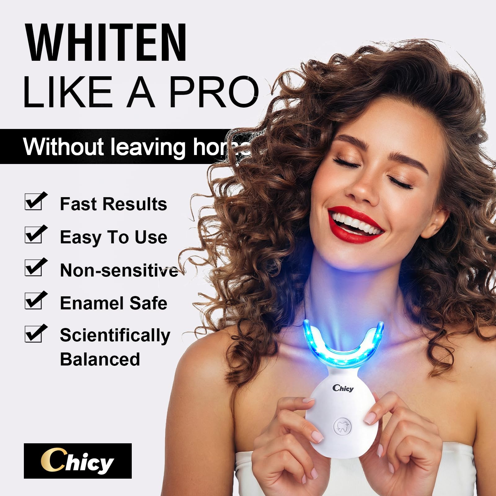 Teeth Whitening Kit with LED Light - Fast & Gentle at-Home