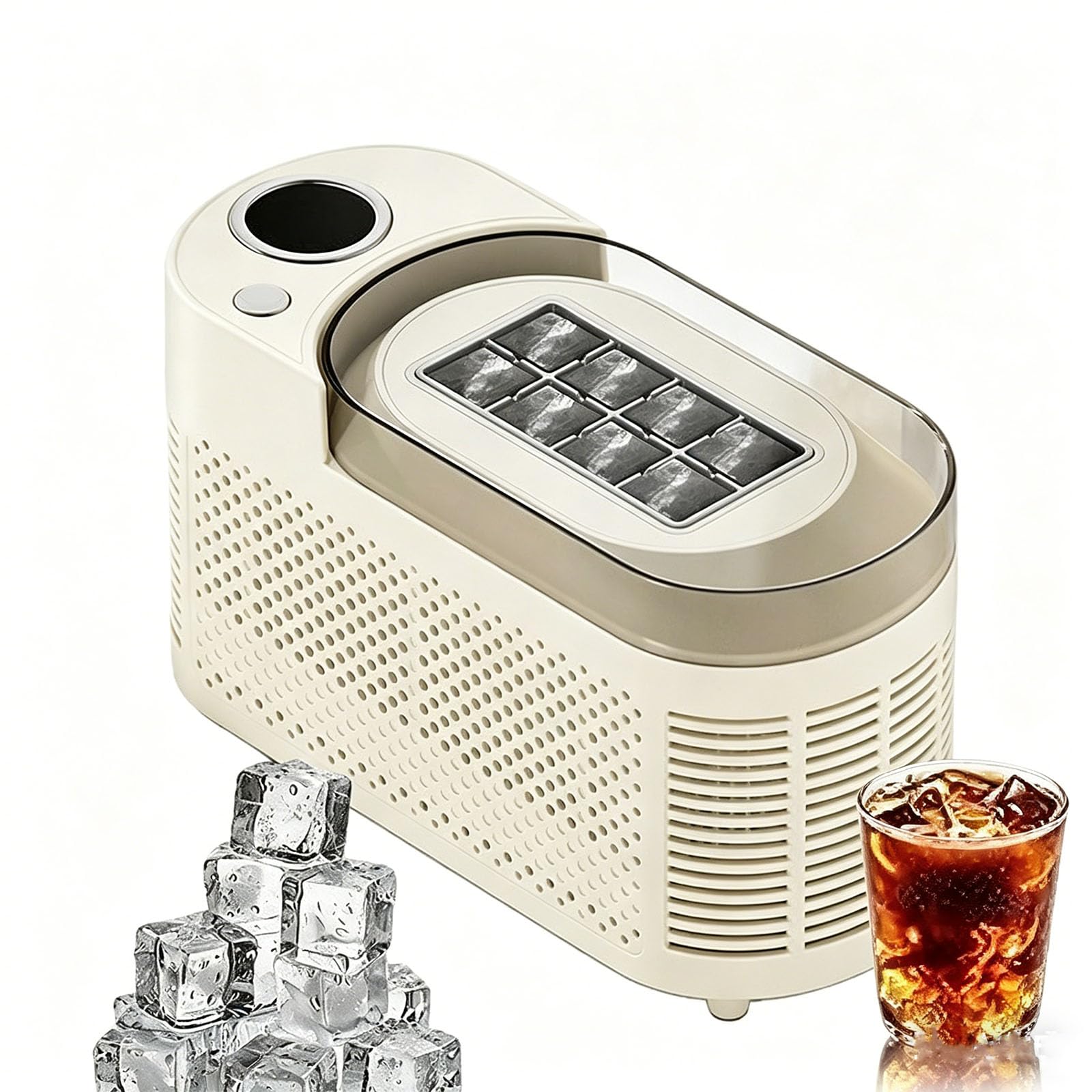 Machine à glaçons portable de comptoir compacte avec adaptateur voiture 12V 8 cubes