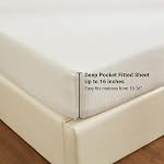 100% Muslin Cotton White Queen Fitted Sheet Only with 16" Deep Pocket | 1 Pack Soft Breathable Absorbent Gauze Double Fitted Bottom Sheet, Minimalist Fluffy Wrinkle Mattress Protector, All Seasons