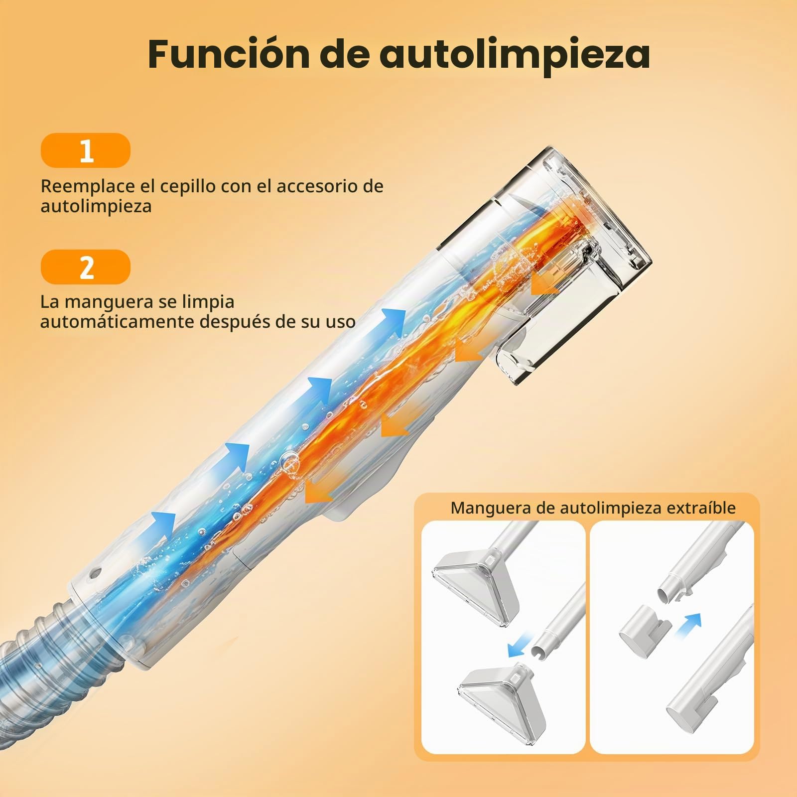 Limpiador de Tapicerias 17kPa Aspiradora de Agua Tapiceria 600W Maquina Limpia Tapicerias para Sofas Alfombras Coche Colchones y Mascotas con Autolimpieza,Depositos Extraibles,Tubos flexible (Marrón)