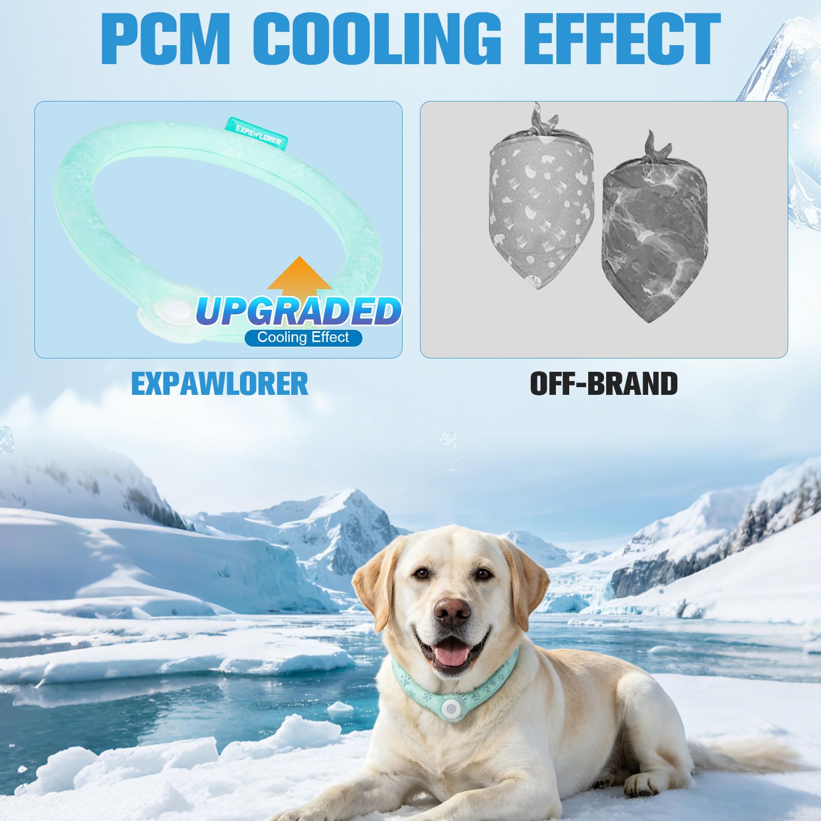 EXPAWLORER Bandana refrescante para perros - Collar de enfriamiento instantáneo PCM para perros, pañuelo fresco de verano para perros pequeños, medianos y grandes, verde, talla M