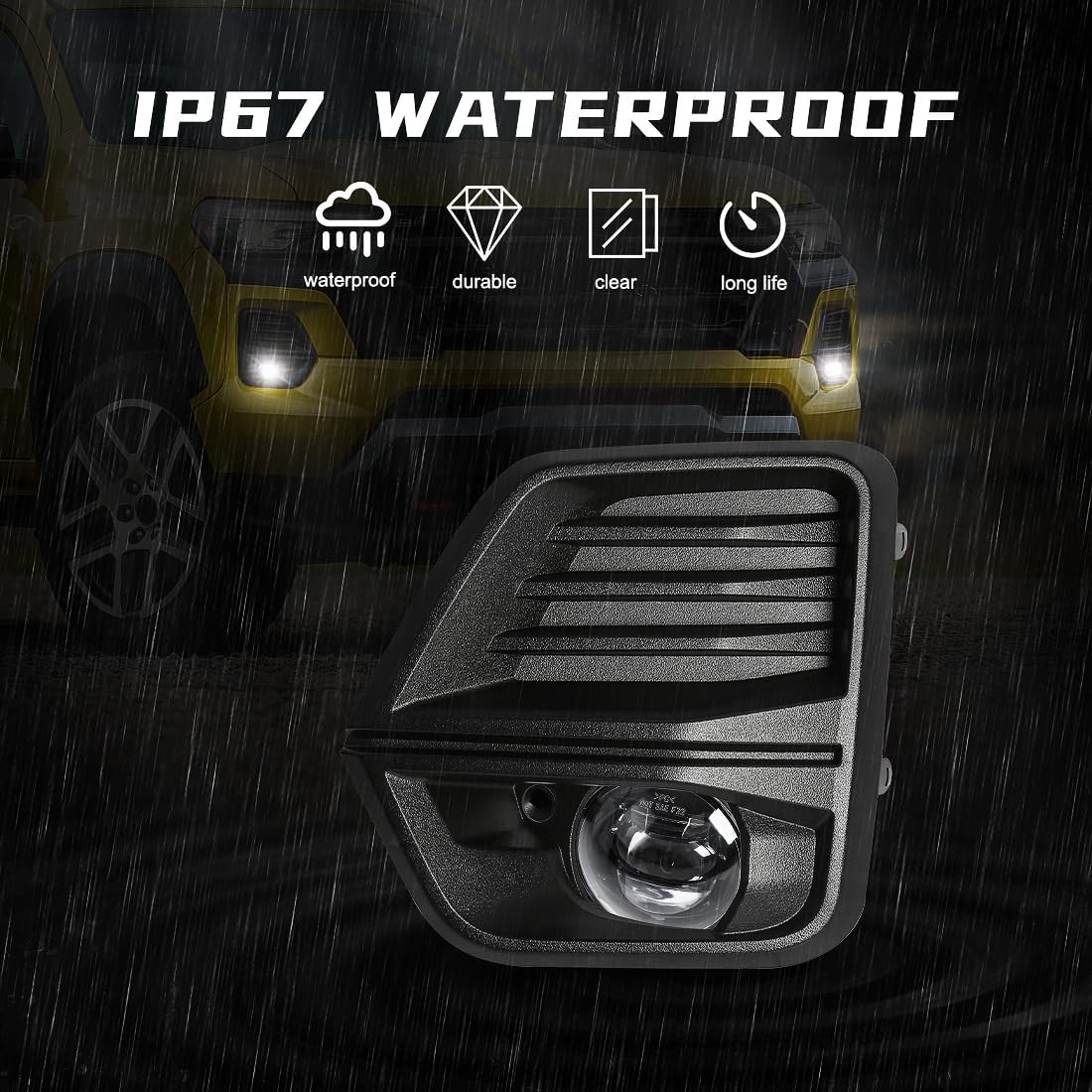 LED Fog Light For Chevy Colorado 2023 2024 Front Bumper Driving Lamps White LED Light Bulb With Bezel+Wire Harness