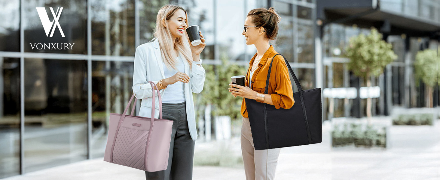 VX VONXURY Cabas Femme Sac à Main Ordinateur 15.6" - Grand Fourre-Tout Travail Et Shopping