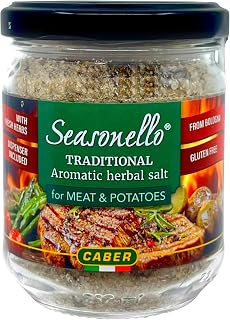 Sanniti Seasonello Traditional Aromatic Herbal Salt, 7.05 oz – With Fresh Herbs from Bologna, Gluten-Free, Suitable for Meat and Potatoes