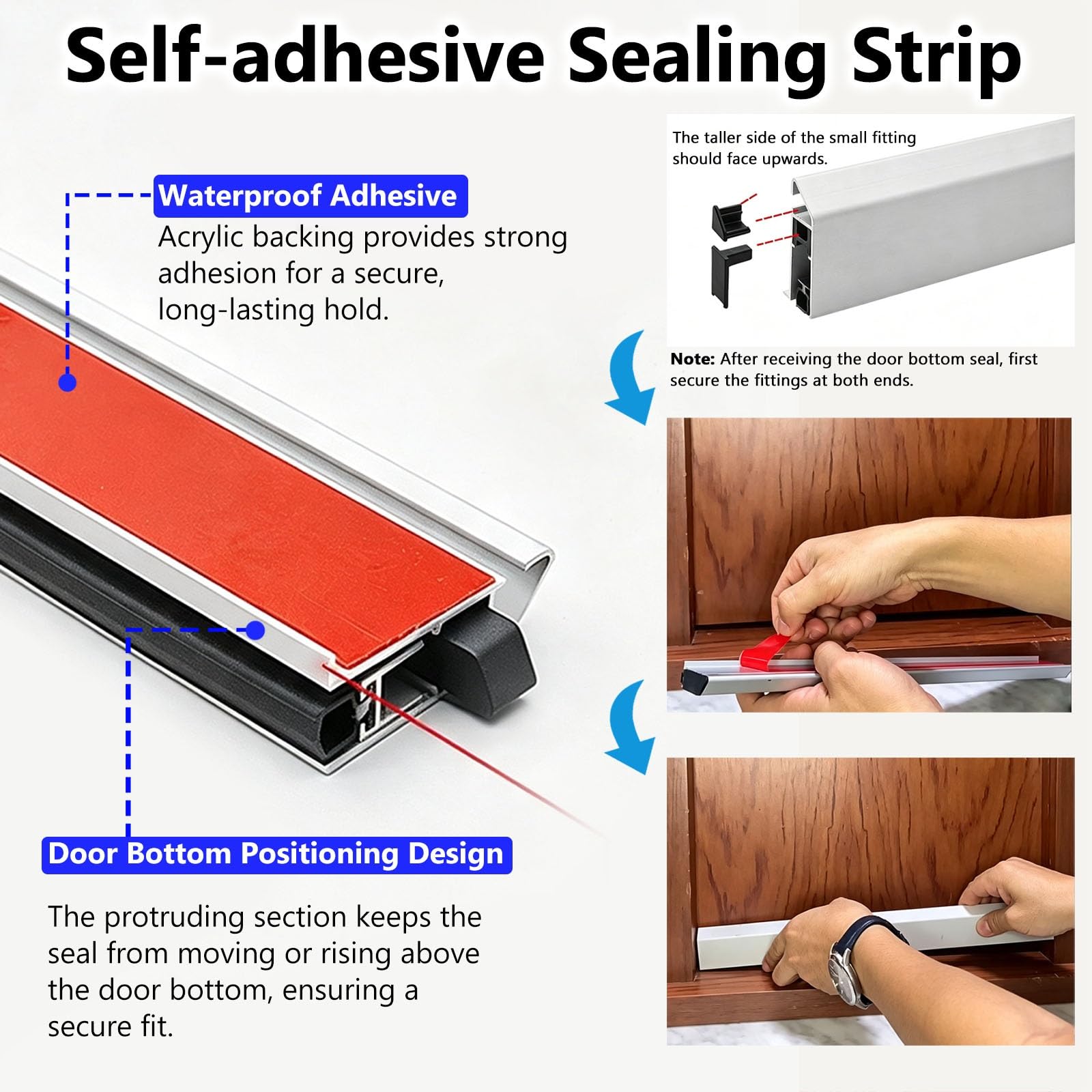 Burlete Inferior Automático Oculto Para Puertas, Oficinas Aluminio