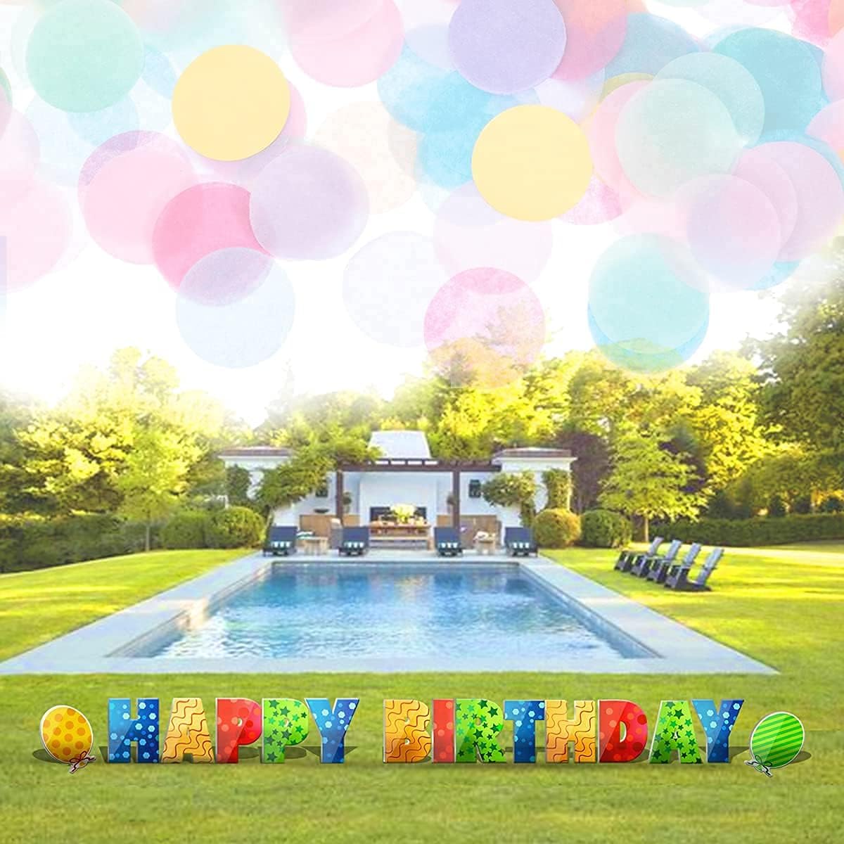 Krafty Box Happy 15" Birthday Yard Signs with Stakes Colorful Letters with DIY Signs Weatherproof Corrugated Large Personalized Decorations for Outdoor Celebrations : Patio, Lawn & Garden