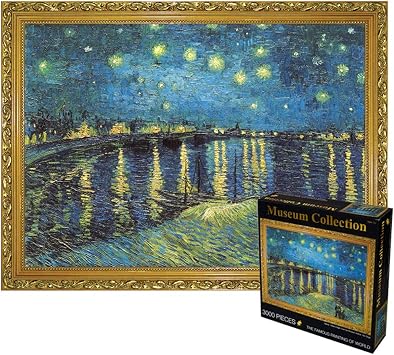 3000 Piece Large Jigsaw Puzzle The Starry Night Famous Oil Painting DIY Puzzle Relieve Stress for Kids Adults,Pieces Fit Together Perfectly
