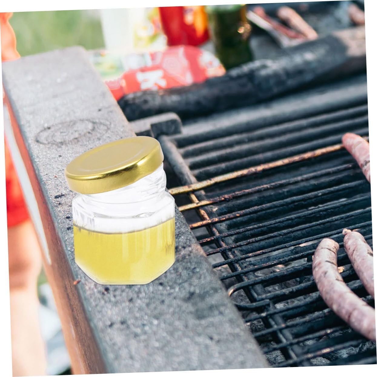 HEALLILY 24pcs Hexagon Clear Food Storage Jars Sealed Honey Jars Lids for Canning Jam and Syrup Multi-use Containers for Pantry Organization