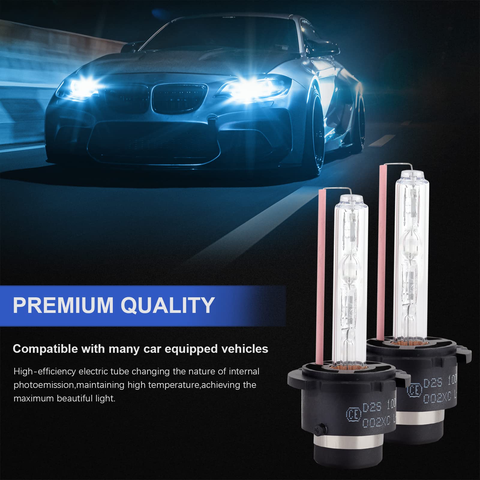 D2S 10000K Xenon Brenner - Hid Xenon Scheinwerferlampe 12V 35W(2 Lampen)