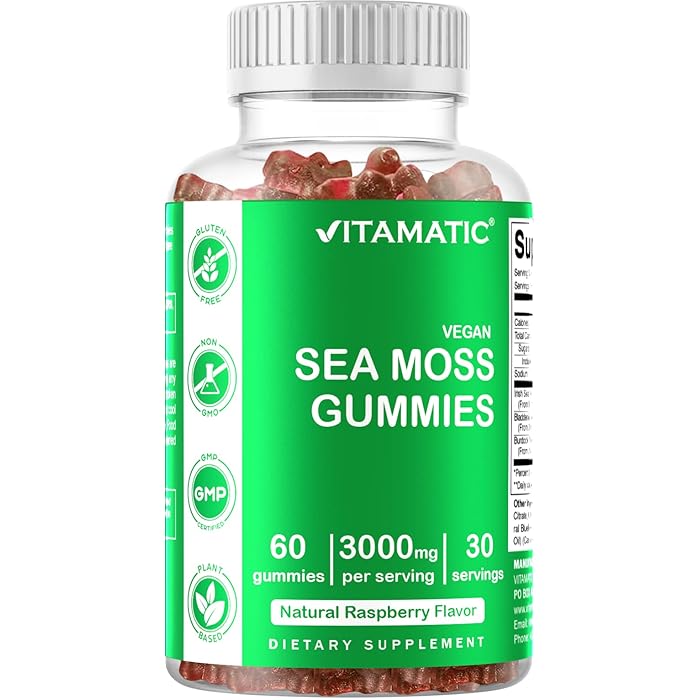 Buy Vitamatic Irish Sea Moss Gummies 3000 mg 60 Vegan Gummies