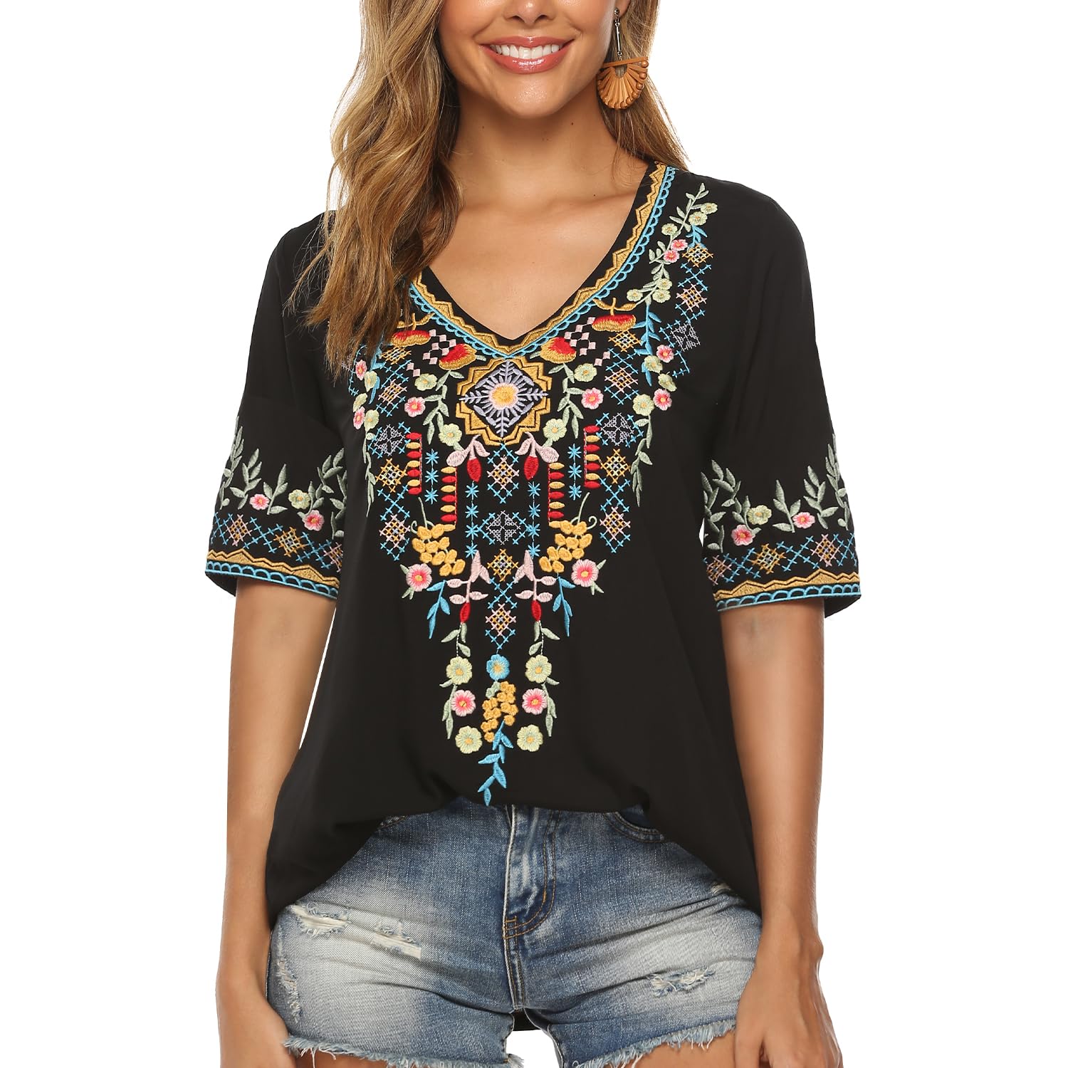 drakloak Kapuzenpullover Damen Bohemian Langarm Basic Hoodie
