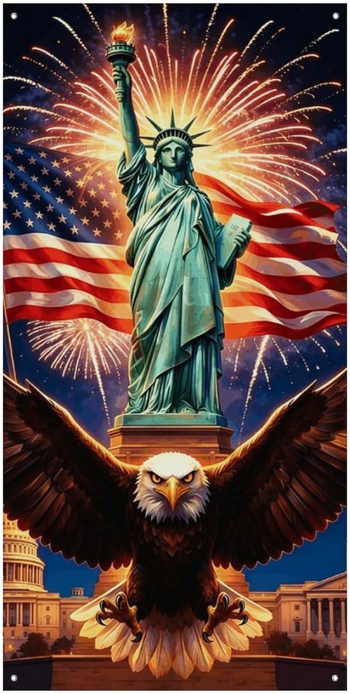 American Eagle Decoration Door Banner Welcome Door Cover