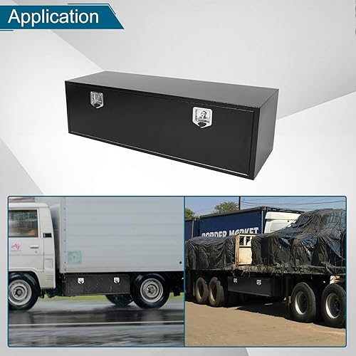 Miniatura 64 de Caja de acero para camión, 30 x 18 x 18 pulgadas, caja de acero resistente para remolque, caja de herramientas para camión, organizador