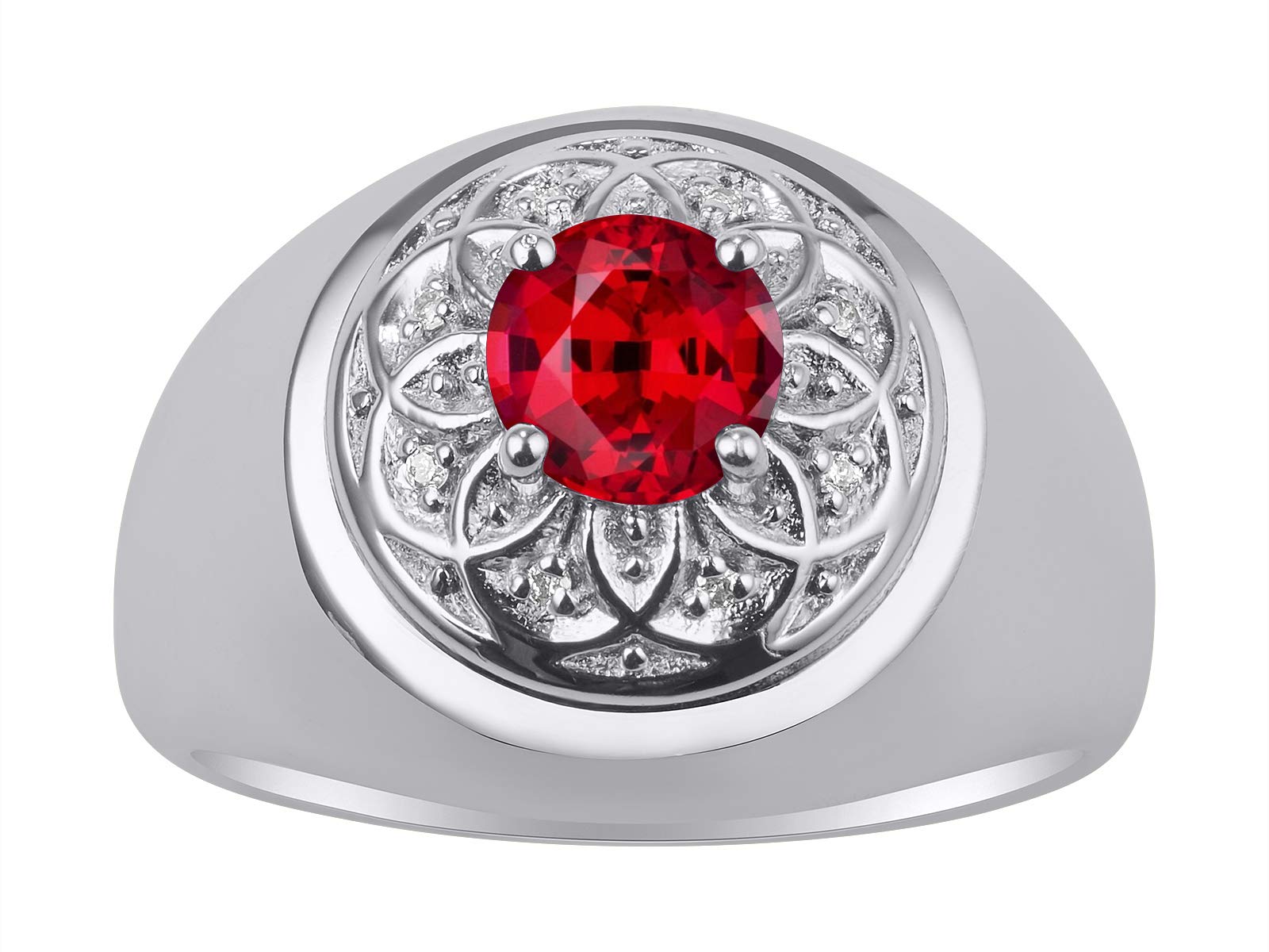 Pierre précieuse ronde 7 mm : bague diamants authentiques en argent 925
