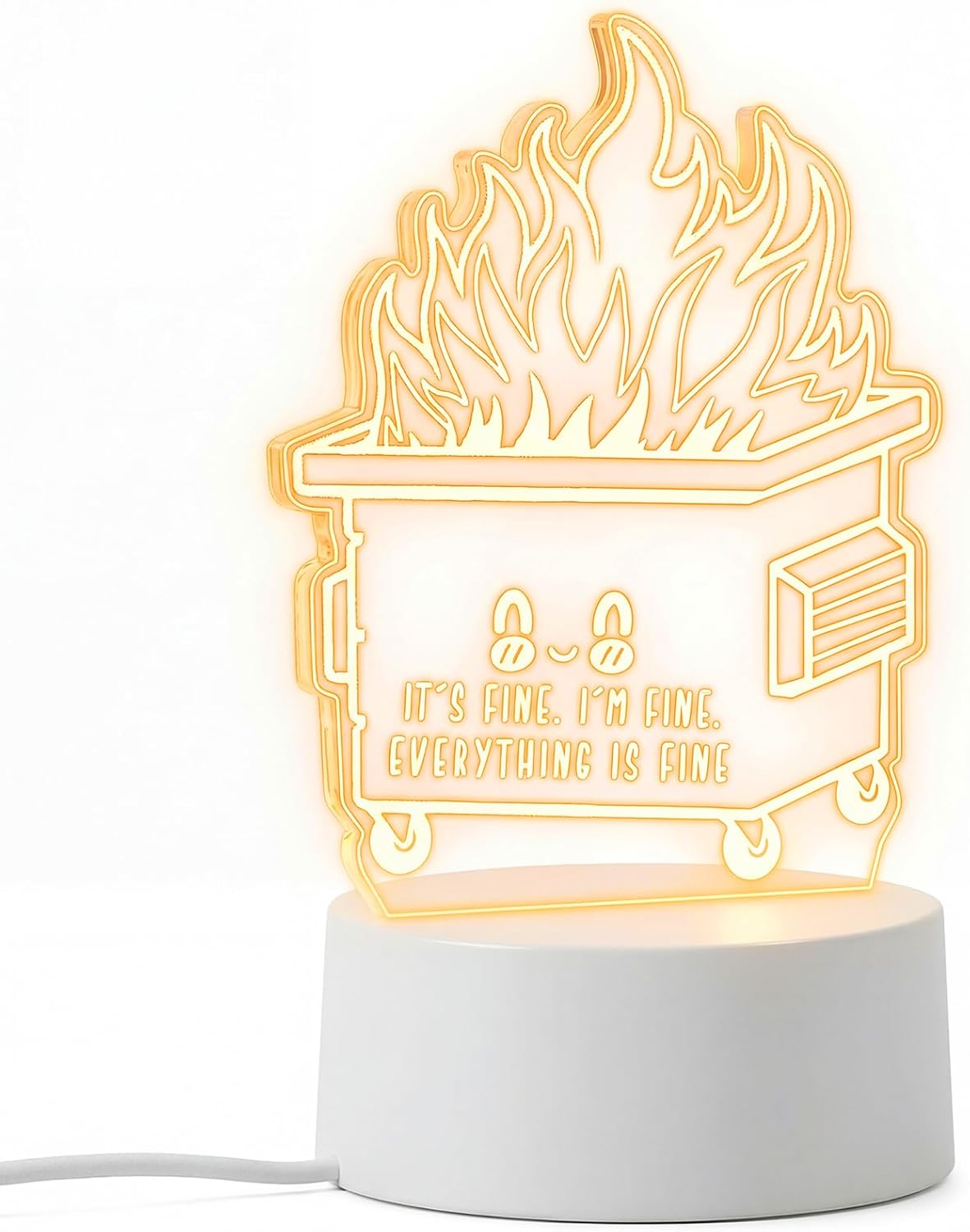 Cinnvoice 12 Pcs Dumpster Fire Desk Light First Responders Month Appreciation Gifts for Employee Bulk Acrylic Dumpster LED Night Light Desk Accessories for Nurse Teacher Team Coworker Decor