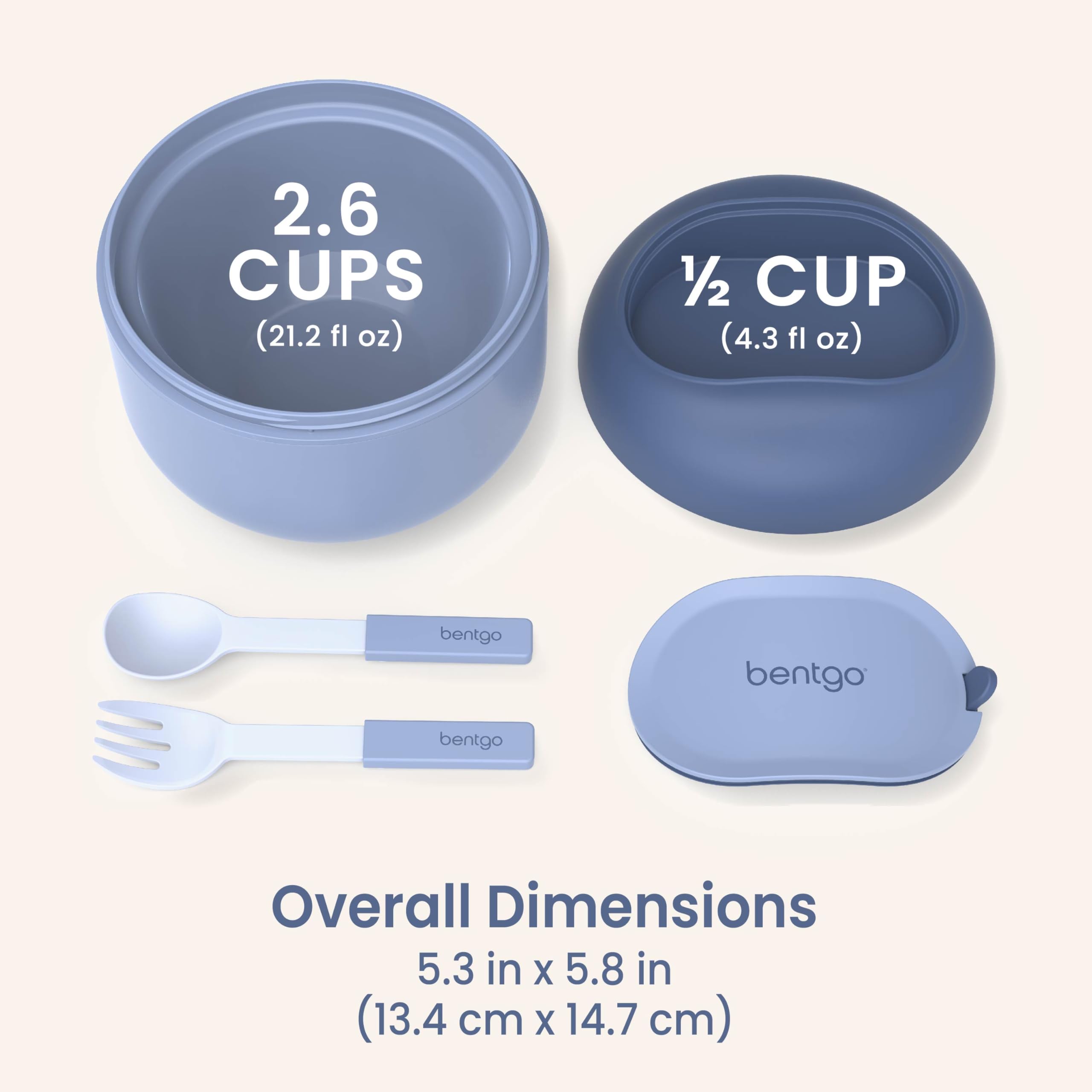 Bentgo Schüssel – Isolierte, auslaufsichere Schüssel mit Snackfach, faltbaren Utensilien und verbessertem, griffigem Design für unterwegs – hält Suppe, Müsli und mehr – BPA-frei, 600 ml (Schiefer) | Vakuumisolierter Edelstahl, auslaufsicher, breite Öffnun