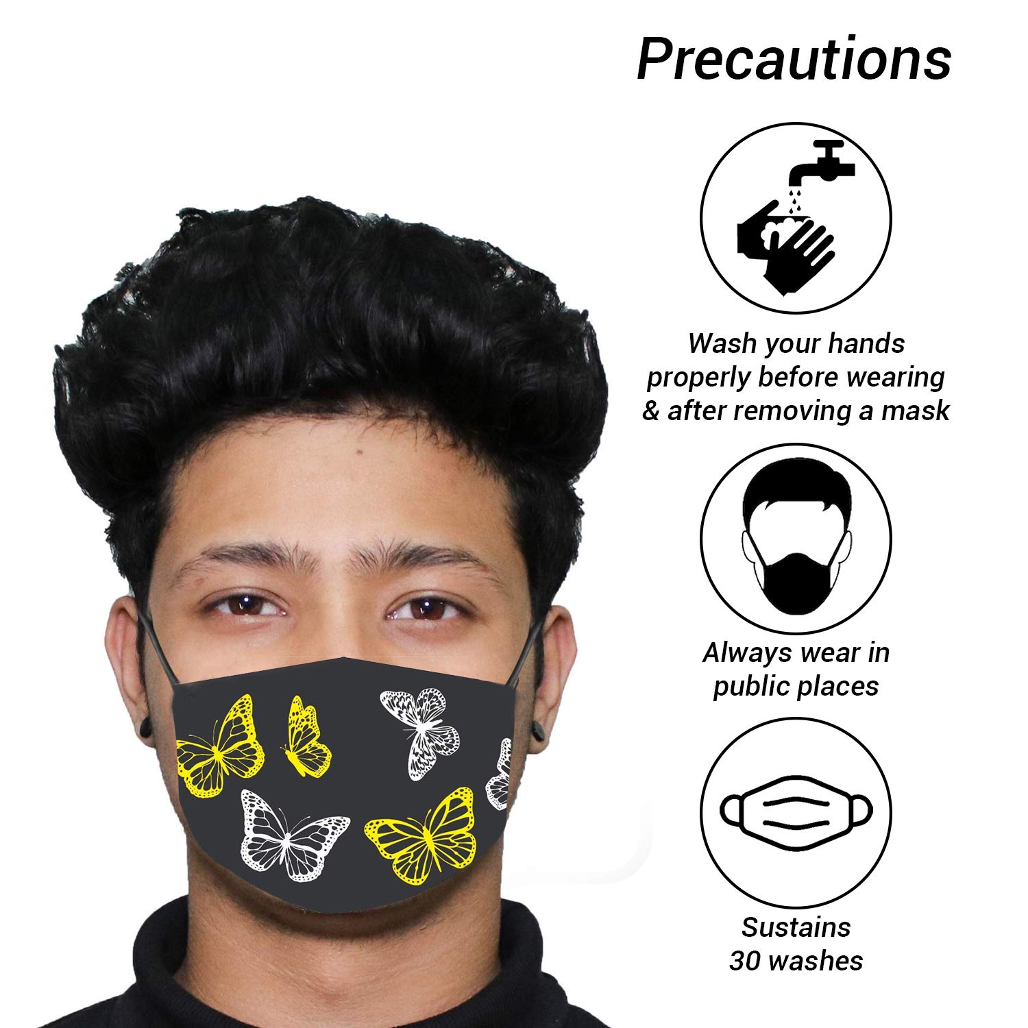 ORILEY Reusable Cotton Face Mask Washable Breathable Protective Stylish Nose Mouth Cover for Men & Women (PACK -10, DESIGN - 10) 1
