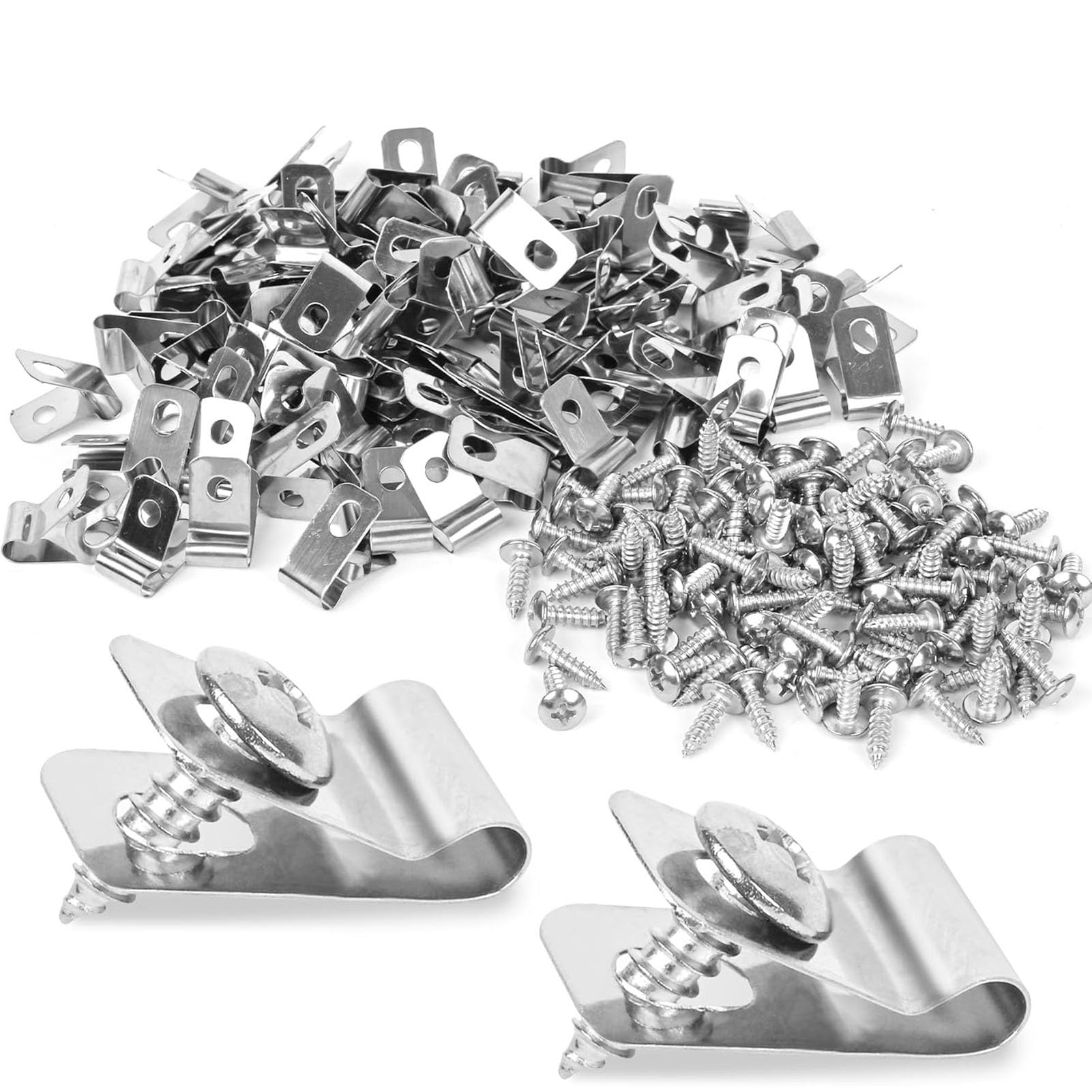 Clips para alambre de cerca eléctrica con tornillos de acero inoxidable para postes de madera