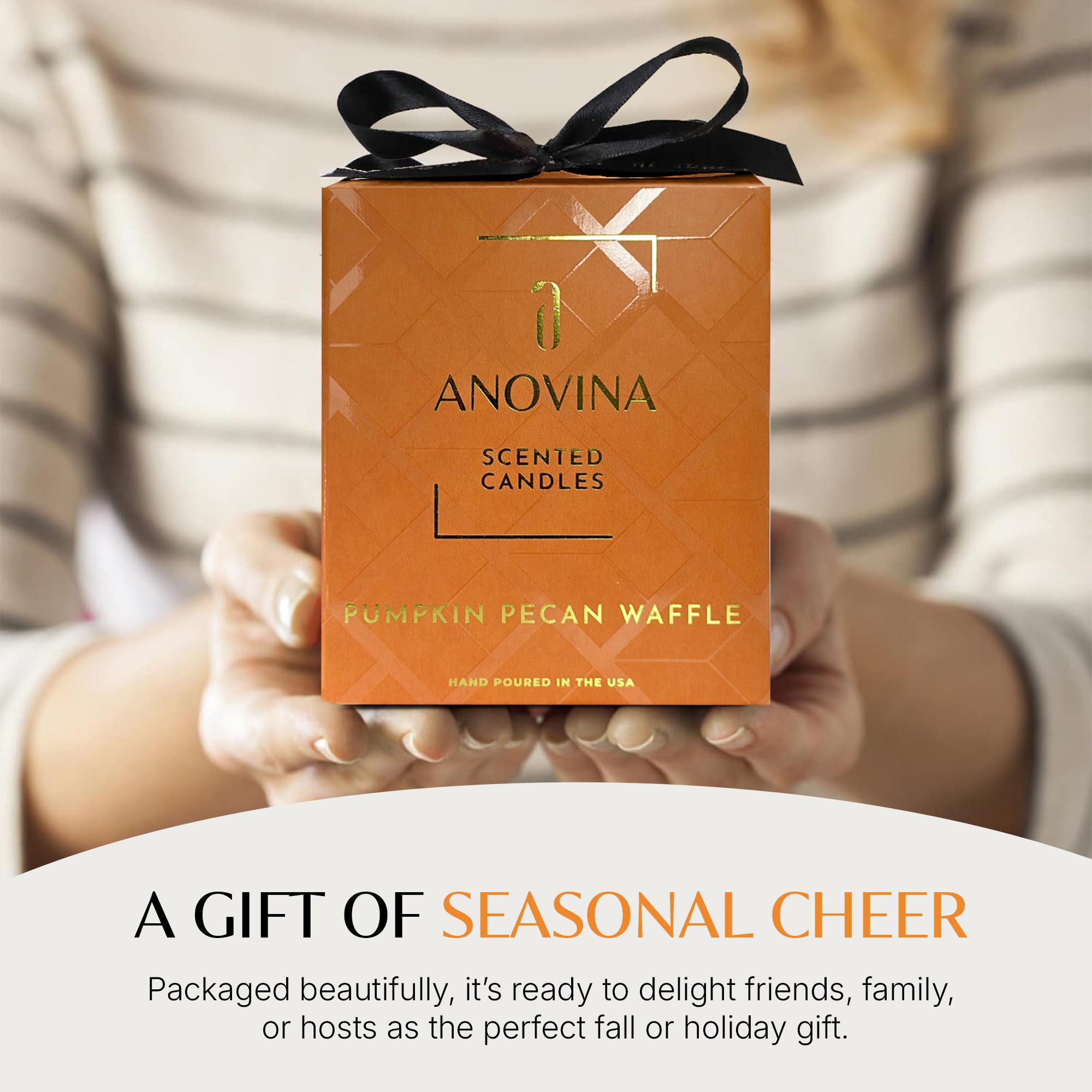 Experimenta la magia navideña con la vela perfumada de gofre de calabaza y nueces hecha en Estados Unidos, mezcla de cera de soja prémium con caja de regalo, perfecta para regalar