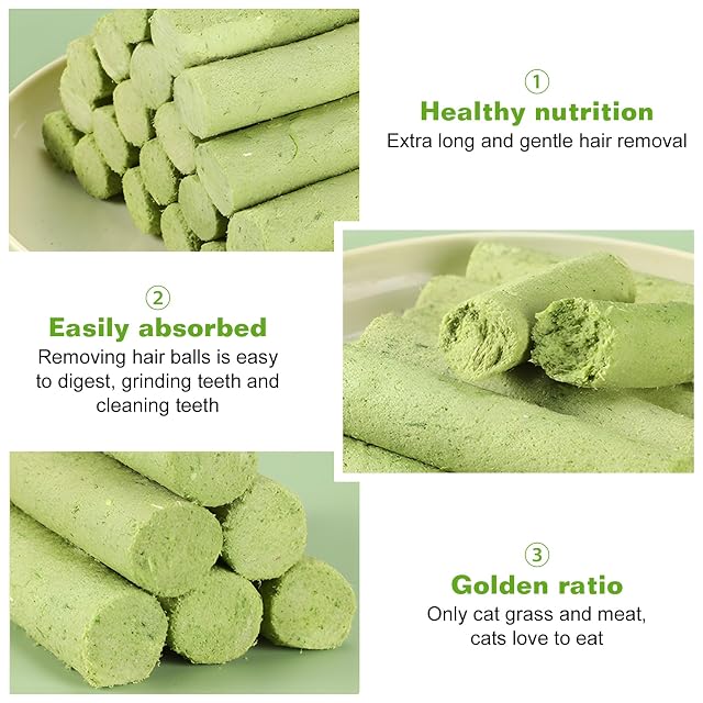 Foto 4 de 7 de GOEDCH Snack de hierba para gato: 180 g de palitos de hierba para gatos, aperitivos liofilizados