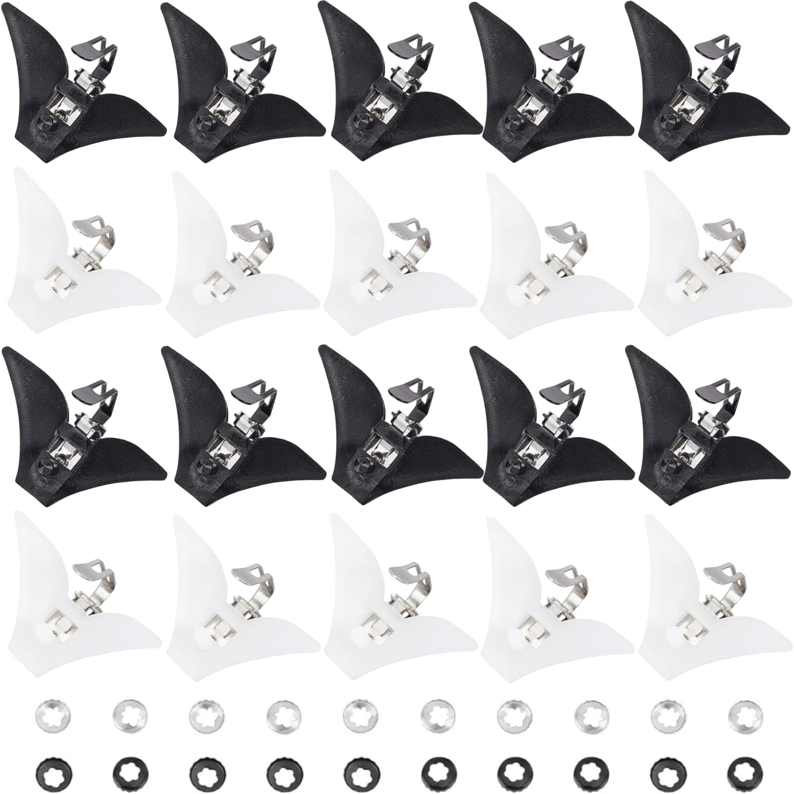 20 Sets Plastic Tie Clips - Hardware Fastener Triangle Clasps for Necktie Men Accessories, LDJ20