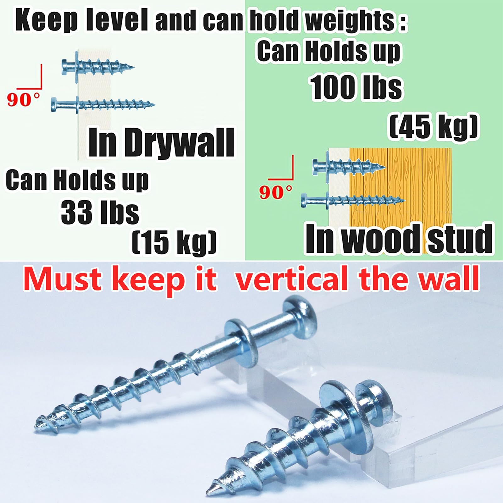 laffeya Picture Hanger Screws, Double Headed Picture Hanging Screws, for Hanging Pictures Posters - Image 4