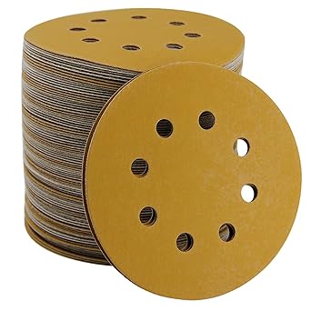 Mestool 58-AP Gold 5-Inch 8-Hole 320 Grit Dustless Hook&Loop 100-pack (320)