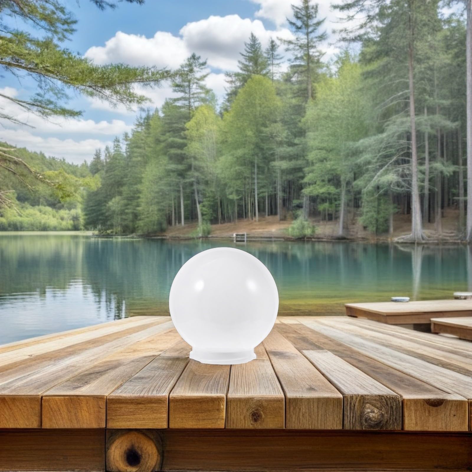 ifundom Paralume Globo Sferico 25 CM Acrilico Bianco Opaco Copertura per Lampada da Esterno Accessorio Multifunzione per Giardino Patio e Muro Attacco Standard