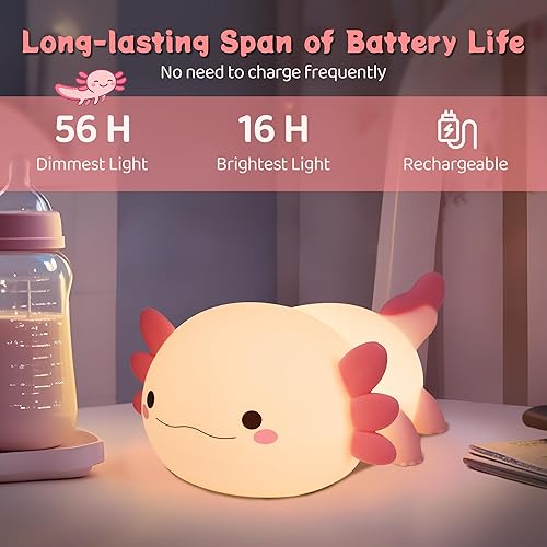 Miniatura 5 de YuanDian Luz nocturna de Axolotl, regalo para adultos, adolescentes y bebés. Decora el dormitorio de los niños con bonitas luces nocturnas de