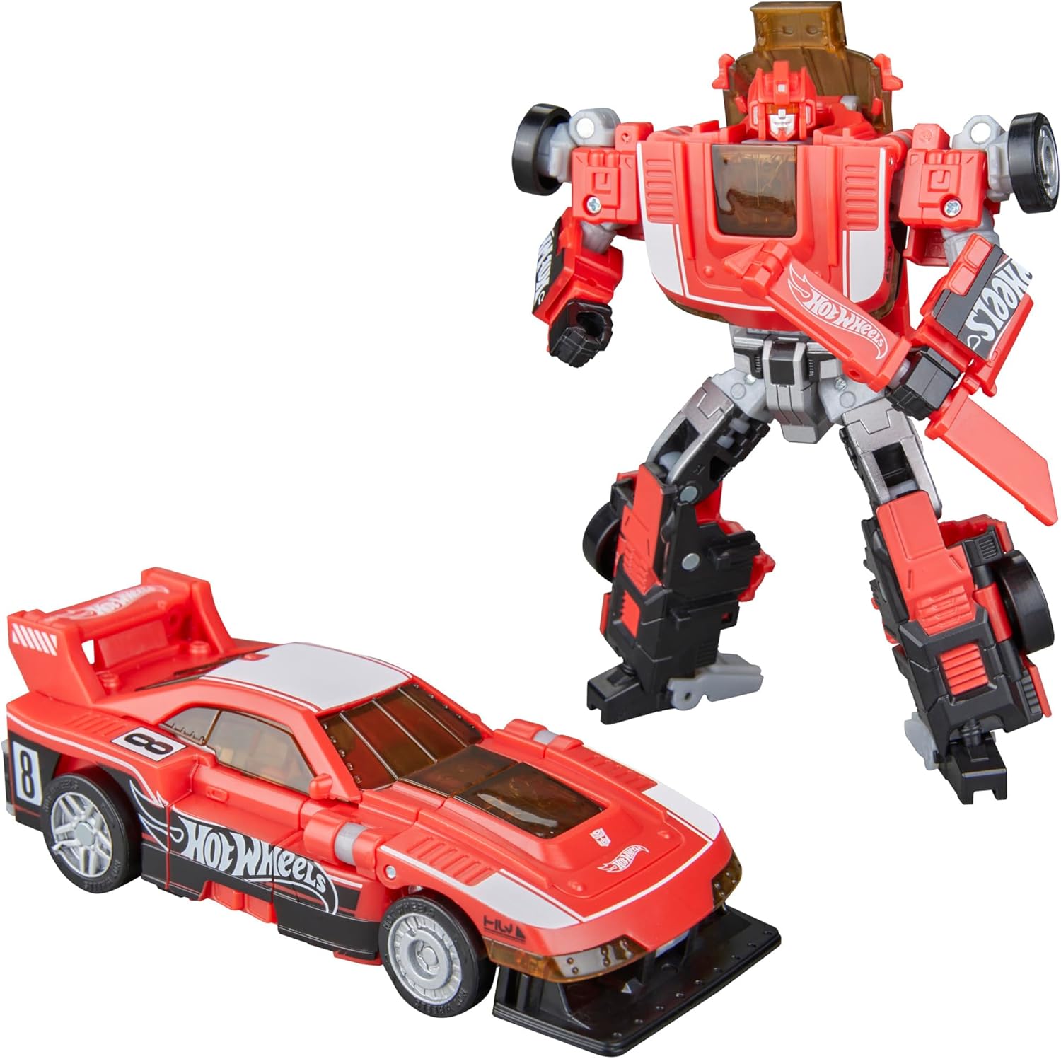 Transformers Collaborative Hot Wheels® x GT-Scorcher, Deluxe Class 5-Inch Robot Action Figure Converts to Racecar, Ages 8+