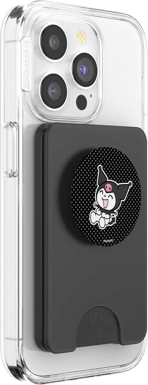 Kuromi Happy Laughing Polka Dot PopSockets PopWallet for MagSafe