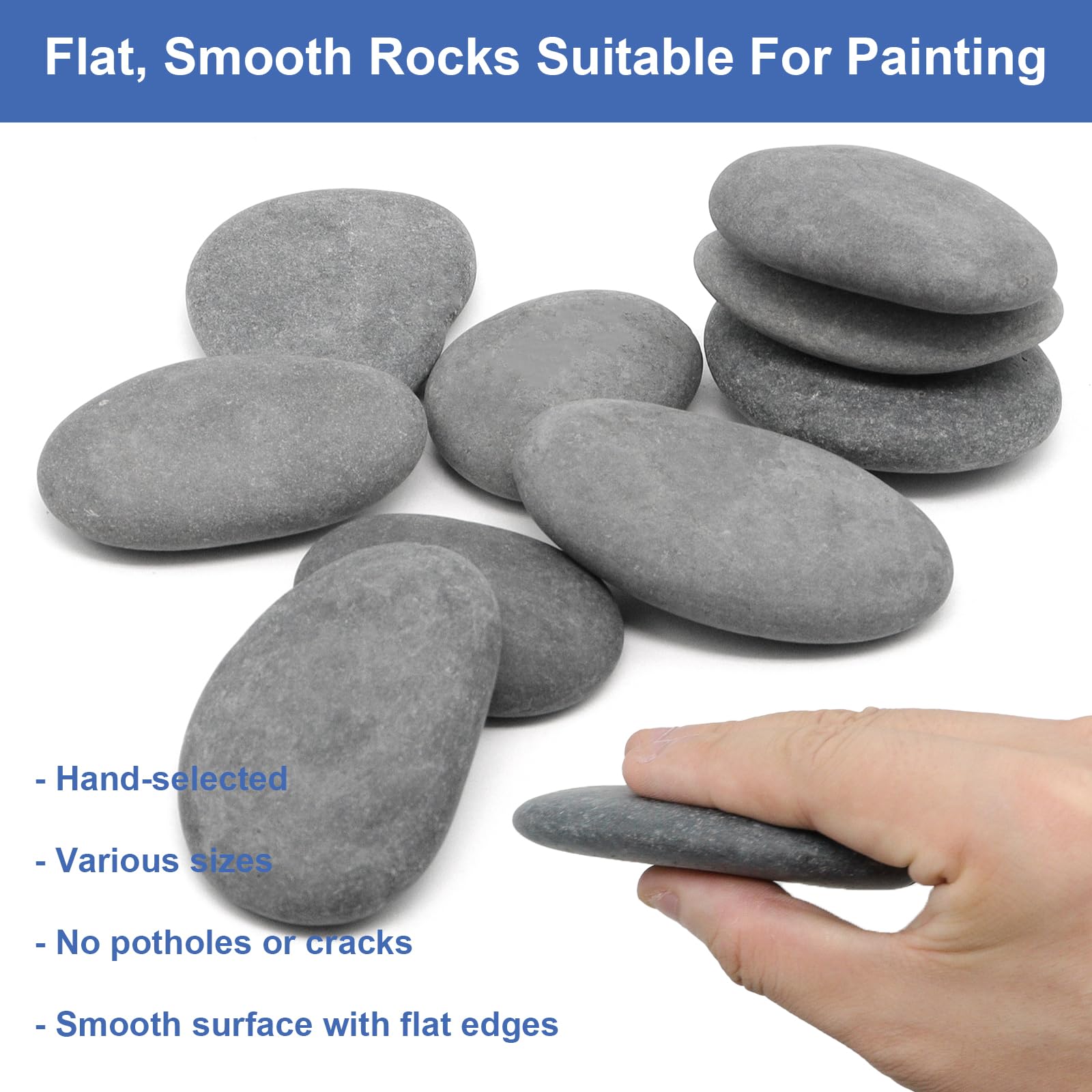 10 Große Flache Steine Zum Bemalen - 8-10cm Kieselsteine Für Kunst Und Deko