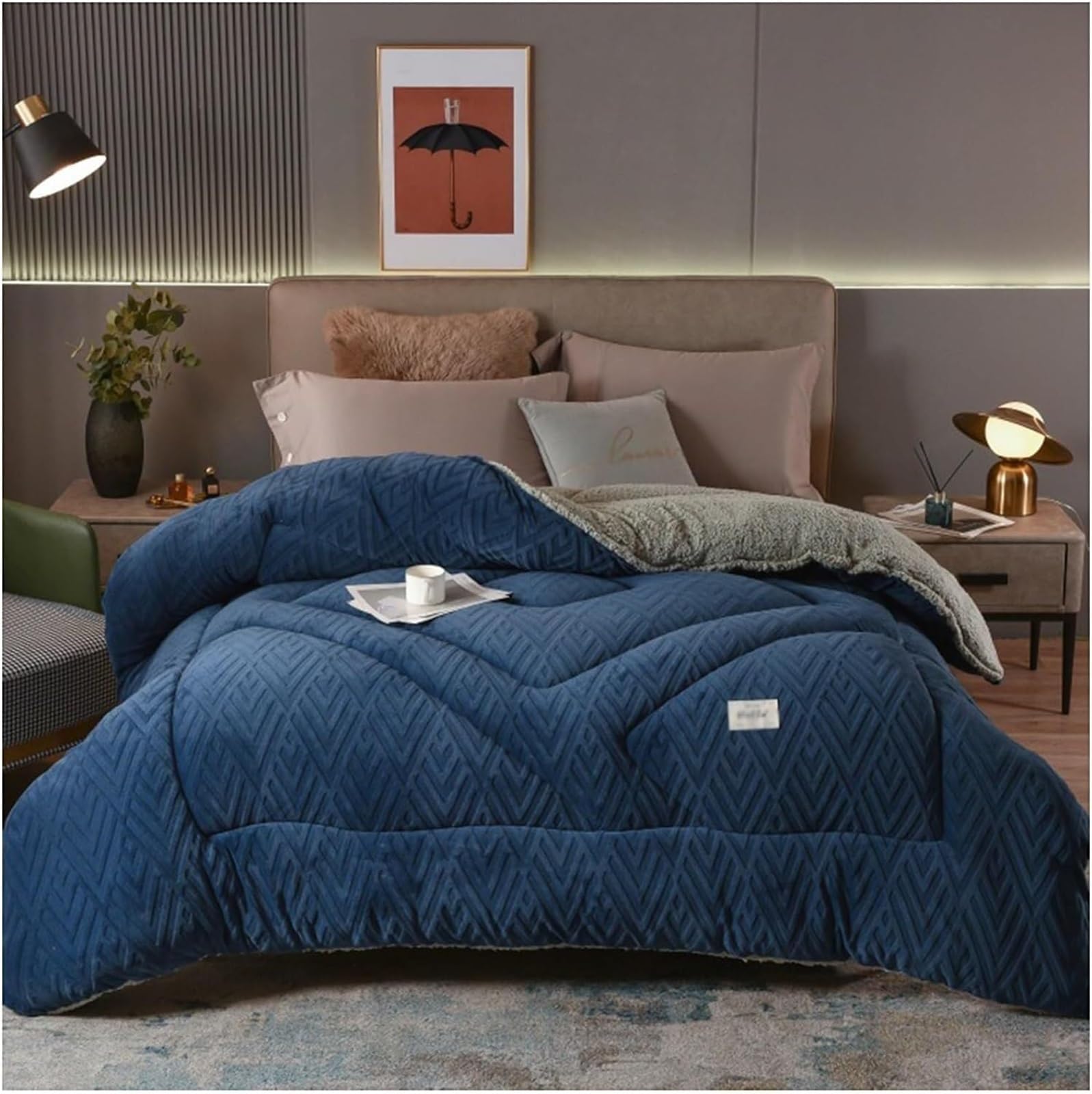 LLiuvcc Super Warm Thickened Winter Duvet Quilt,Double-Sided Velvet Quilt, Cashmere and Double Fabrics, Warm Gift(Color4,180x220cm(3.5kg))