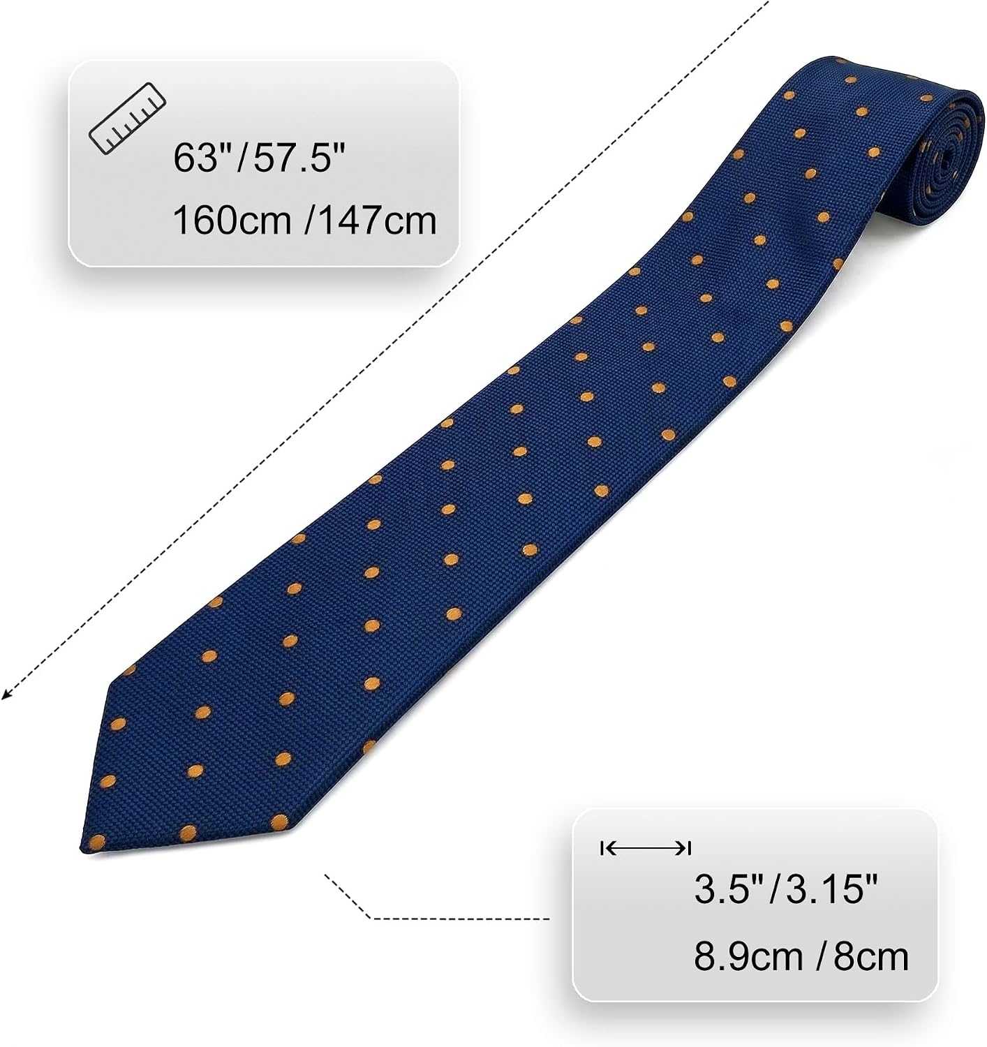 S&W SHLAX&WING Ties for Men Necktie Dotty Dot Orange Blue Red Brown for Business