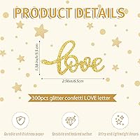 Vista 2 de Sumind 100 piezas doradas para mesa de boda, confeti con purpurina, confeti de compromiso, mesa de compromiso, decoración de despedida de soltera