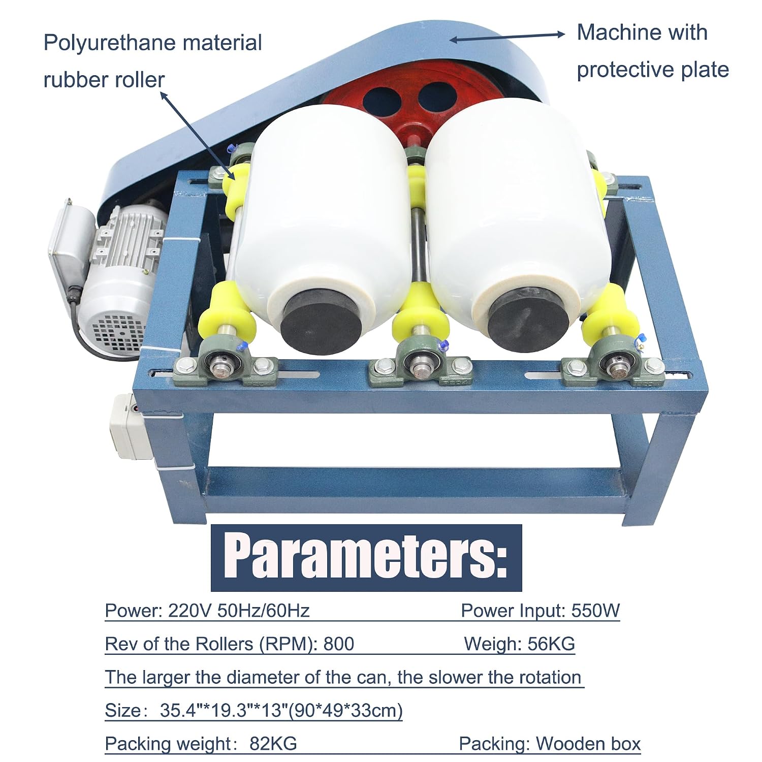 Ball Mill Grinding Machine Horizontal Drum Small Laboratory Ball Mill Enamel Grinding Glaze Quartz Sand 800RPM Rev of the Rollers Laboratory Grinder Mixer for Glaze Glass Ore Medicinal Herbs