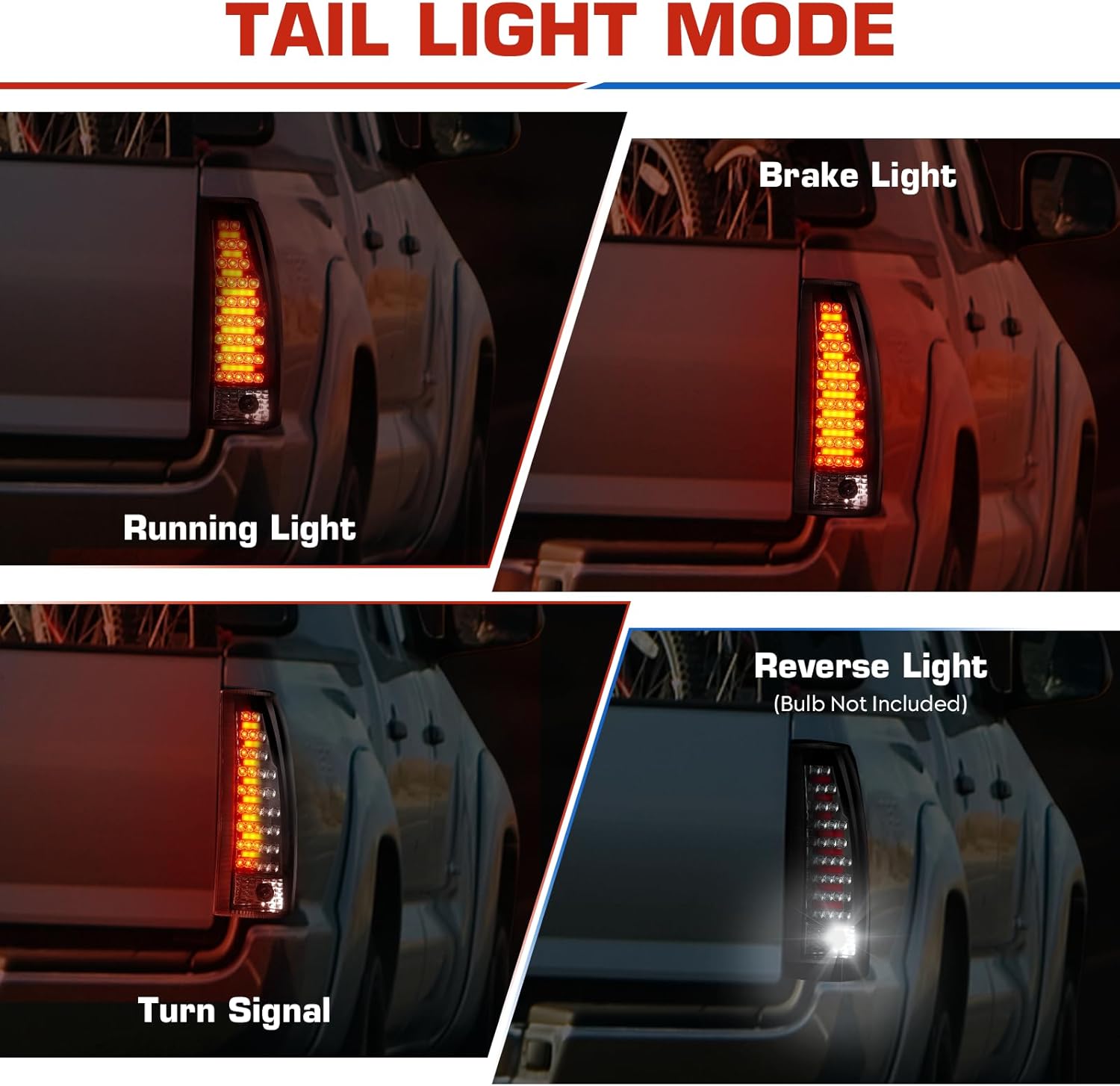 ILONPA Led Set of 3, Tail Lights Pair+3rd Brake Lamp Fits for 1988-1999 Chevy Silverado/GMC Sierra C/K 1500, 1988-2000 Chevy Silverado/GMC Sierra C/K 2500, Only Fit Factory Incandescent Models