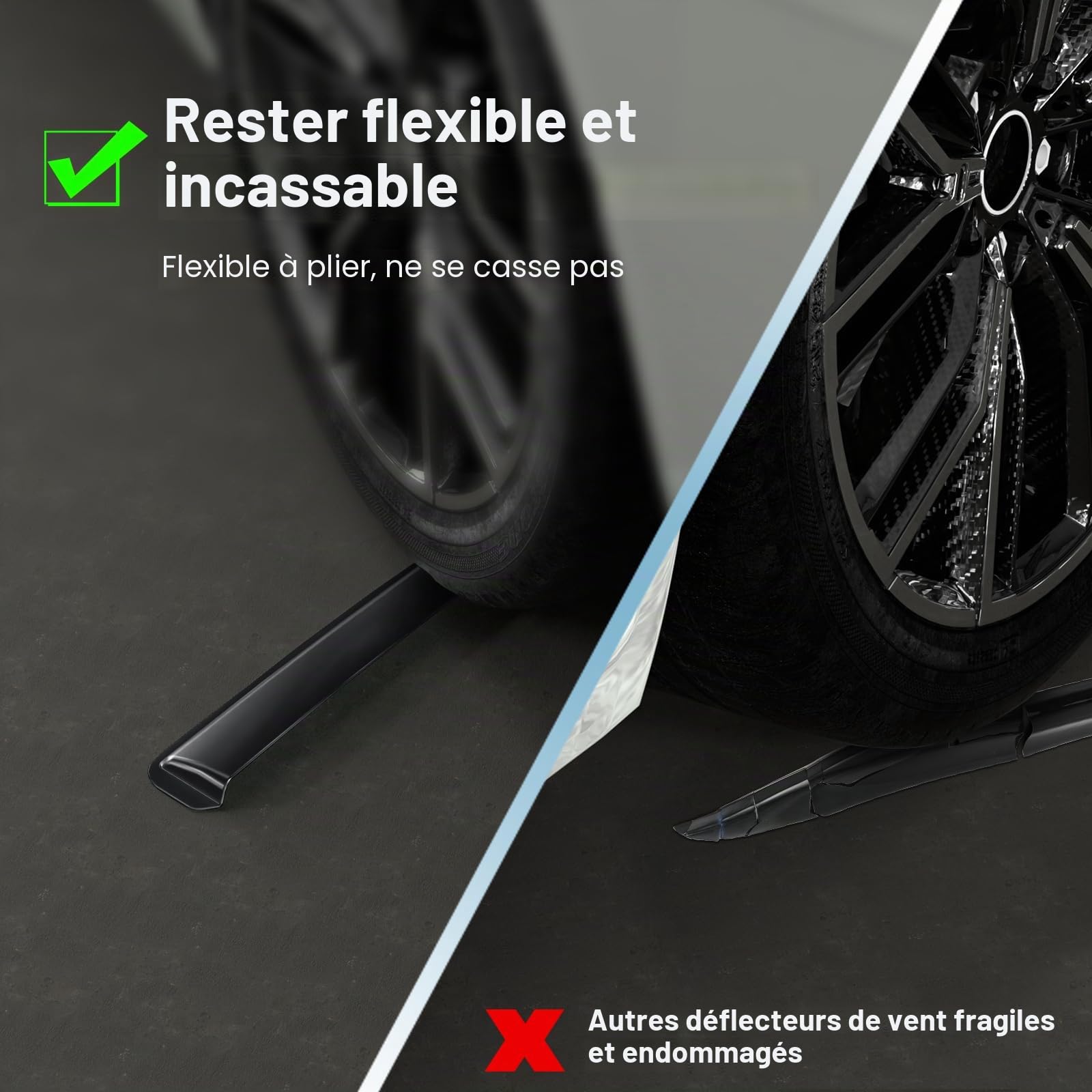 GEARMONSTER Déflecteur de vent pour fenêtre de voiture noir compatible avec Mercedes Vito 2016-2023 Housse de fenêtre de voiture contre la pluie Répulsif de pluie Déflecteurs intégrés